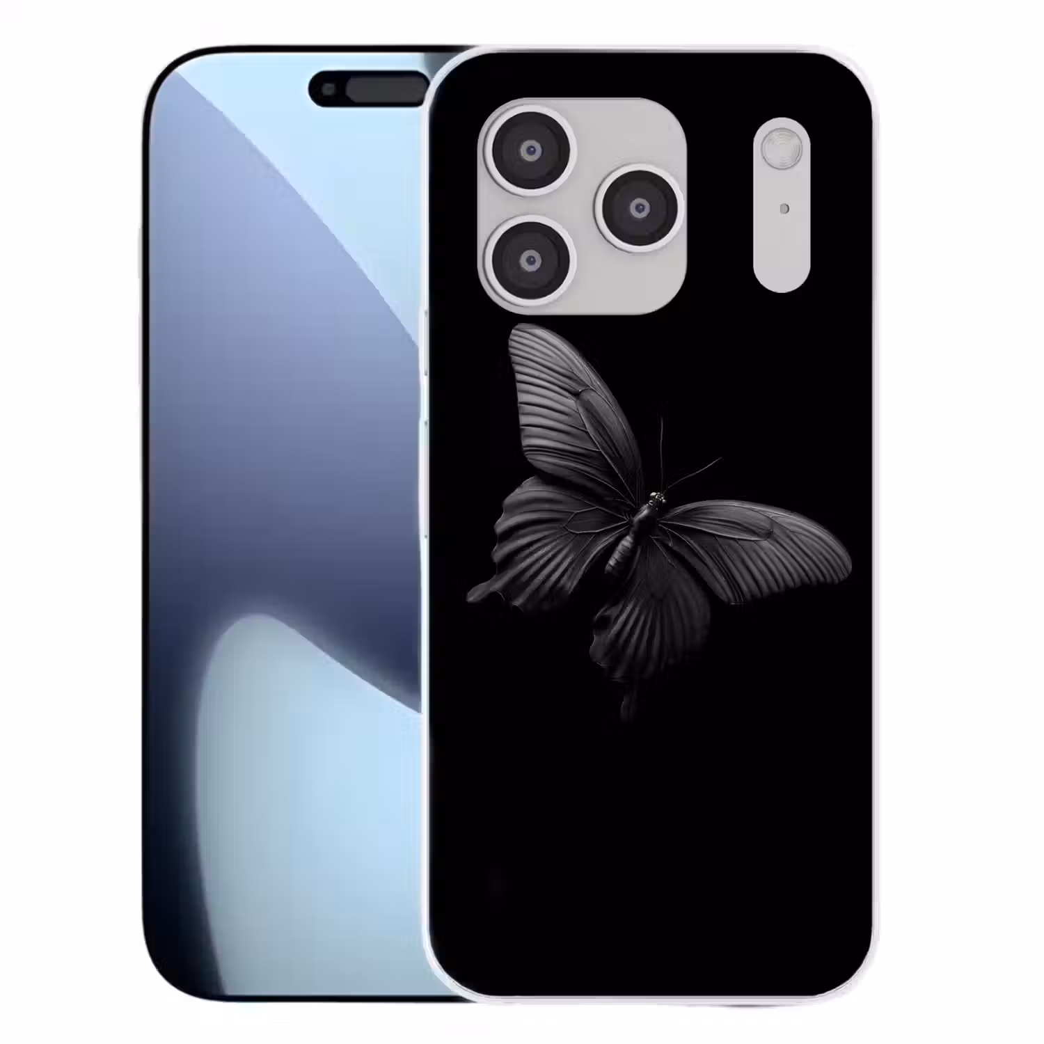Vlinder - Zwart - Insect - Dieren Telefoonhoesje iPhone 17 Pro klein -3d