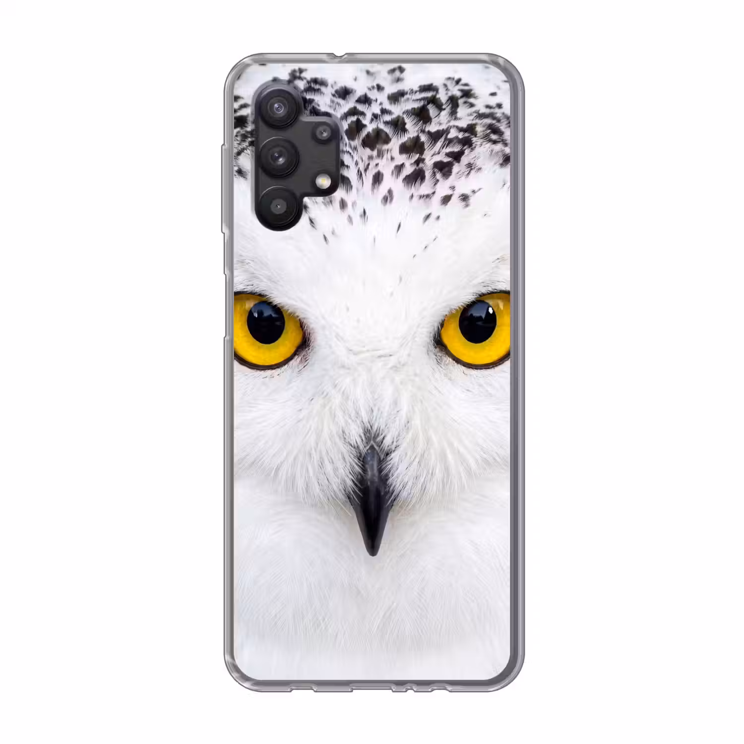 Sneeuwuil - Portret - Geel Telefoonhoesje Samsung Galaxy A32 5G klein -3d