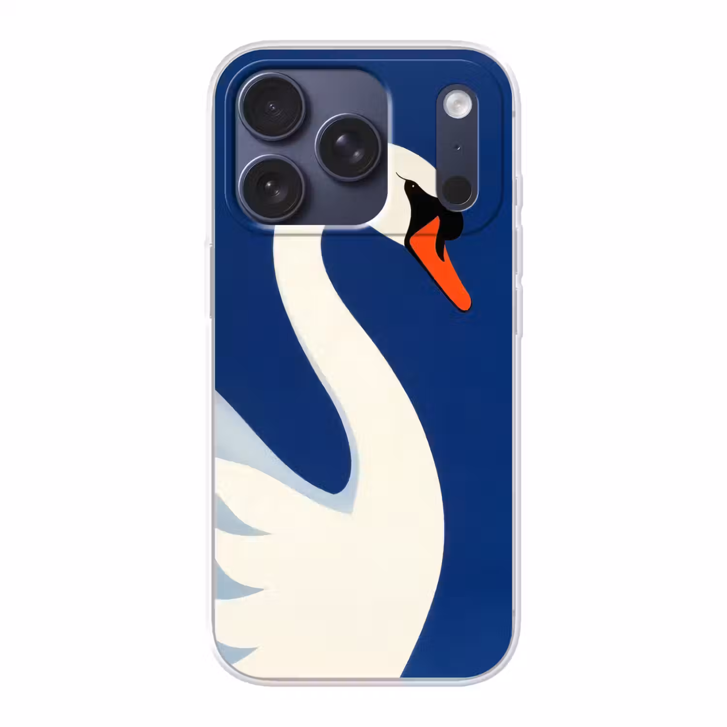 Zwaan - Wit - Snavel - Illustratie Telefoonhoesje iPhone 17 Pro klein -3d