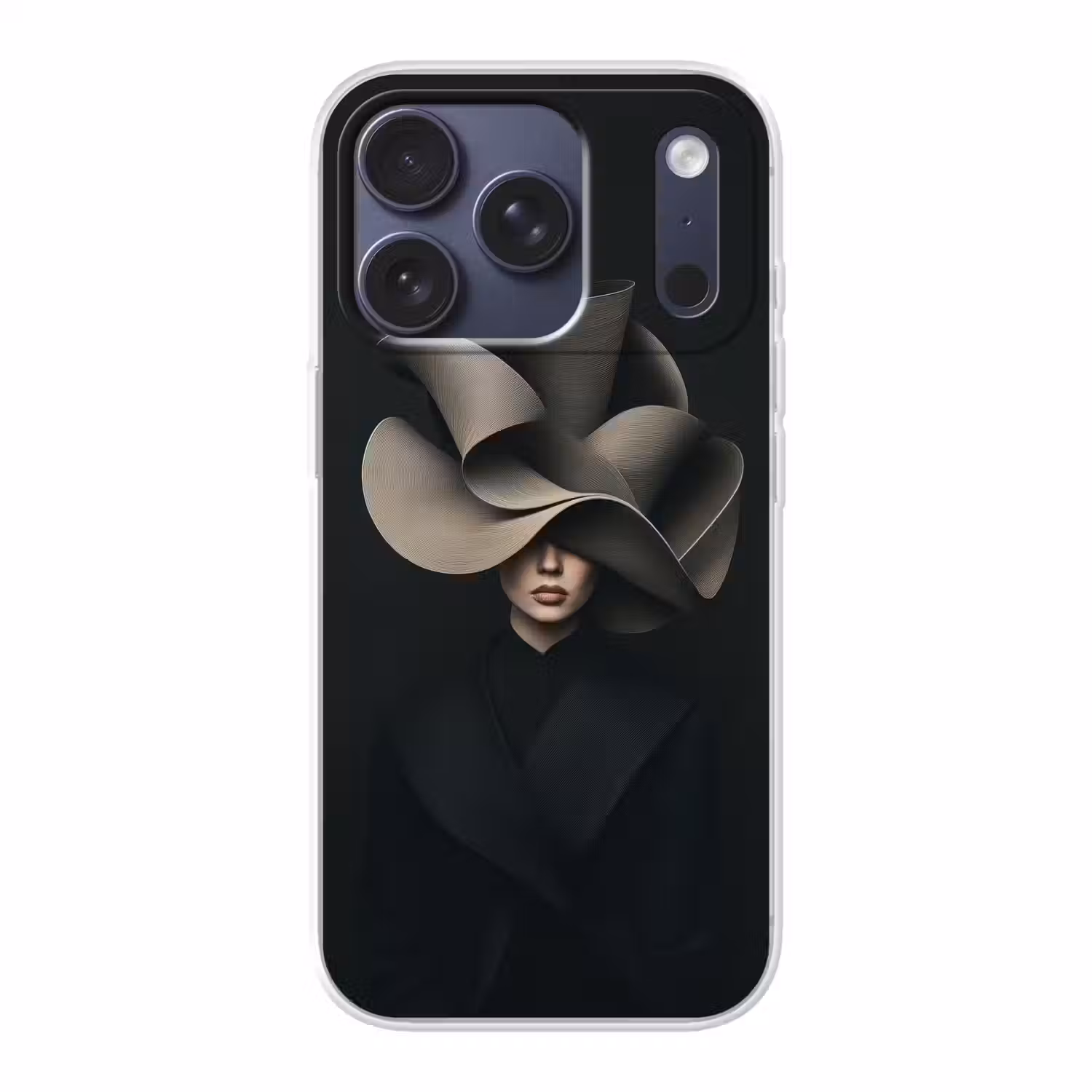 Zwarte - Hoed - Vrouw Telefoonhoesje iPhone 17 Pro klein -3d