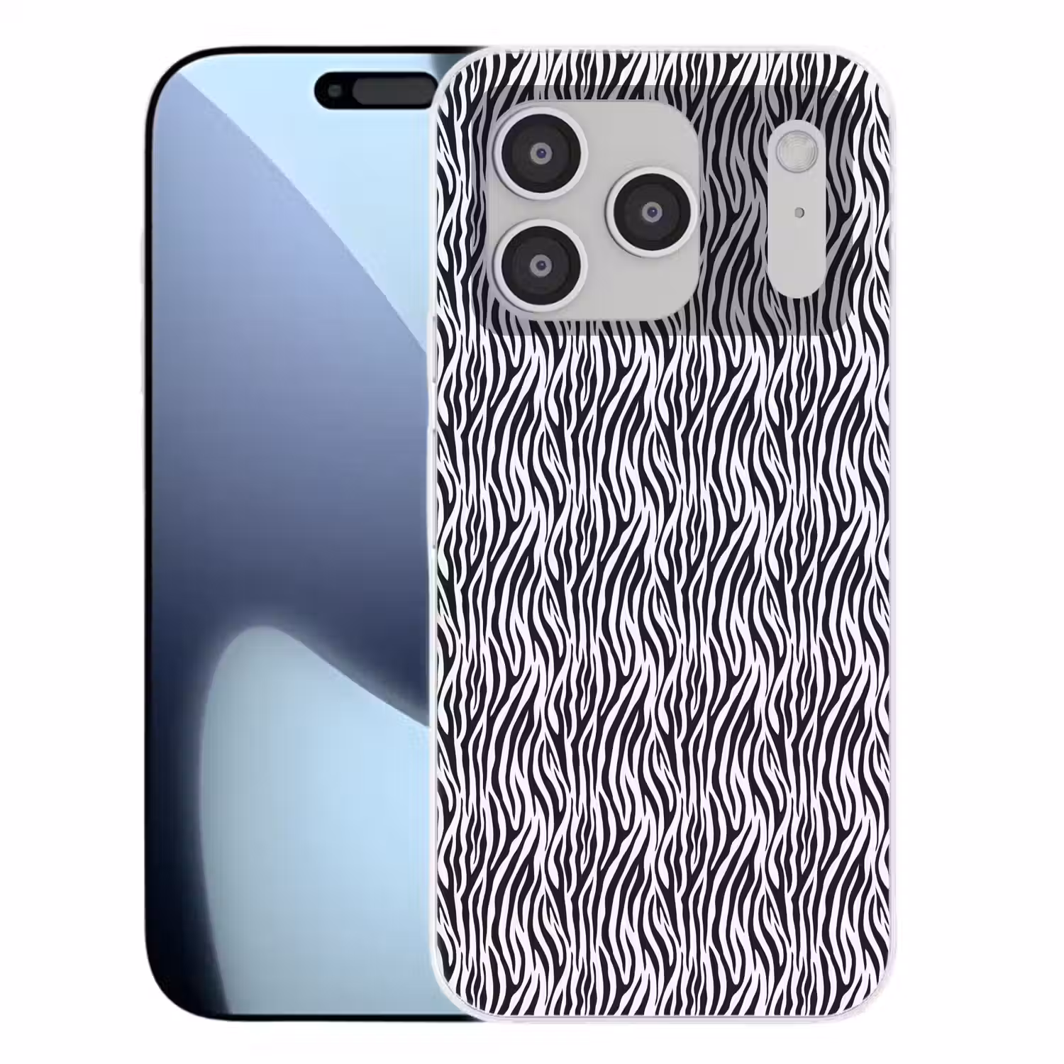 Zwart - Wit - Zebra - Patroon Telefoonhoesje iPhone 17 Pro klein 878 -3d