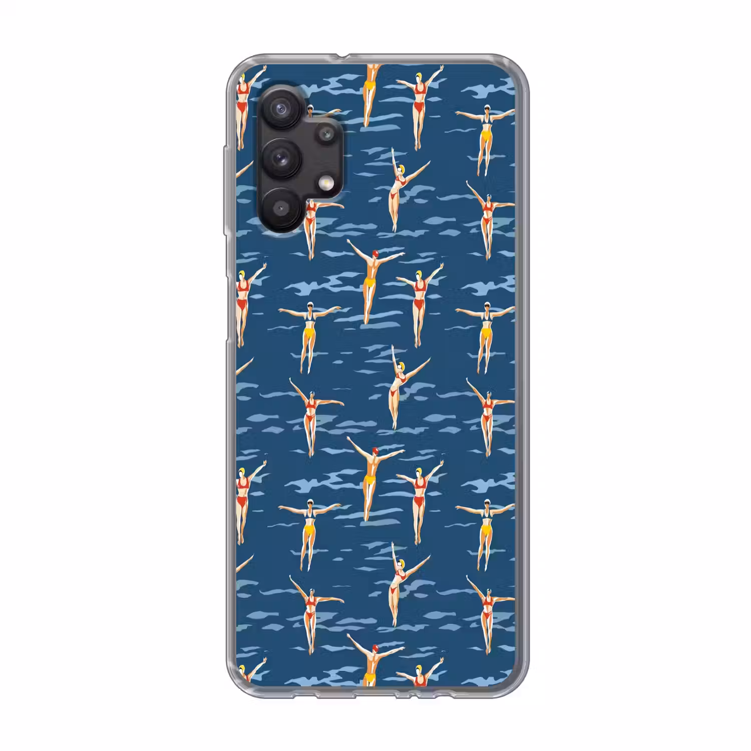 Zwemsters- Retro - Blauw Telefoonhoesje Samsung Galaxy A32 5G klein 346 -3d