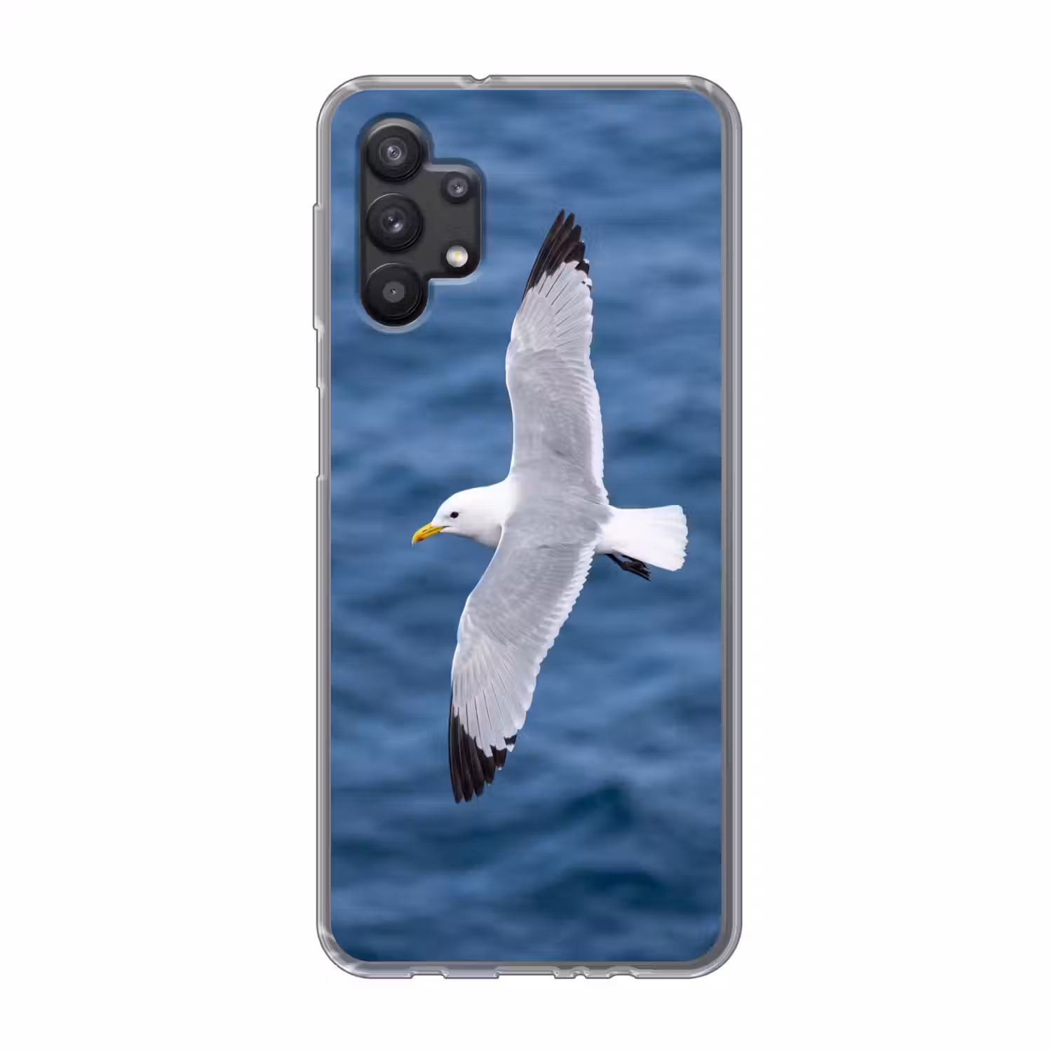 Zeemeeuw - Oceaan - Blauw Telefoonhoesje Samsung Galaxy A32 5G klein -3d