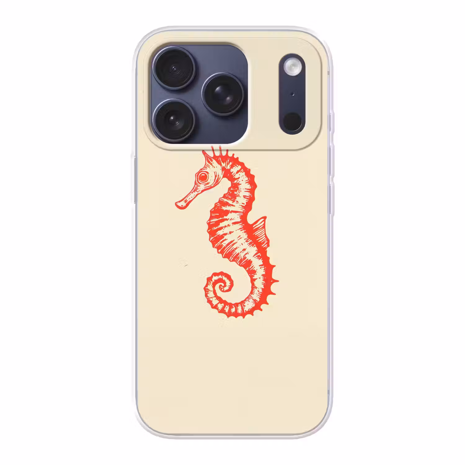 Zeepaardje - Rood - Fijne details Telefoonhoesje iPhone 17 Pro klein -3d