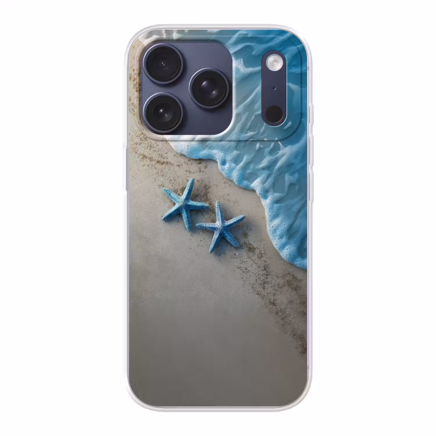 Zeesterren - Zand - Zee - Blauw Telefoonhoesje iPhone 17 Pro klein -3d