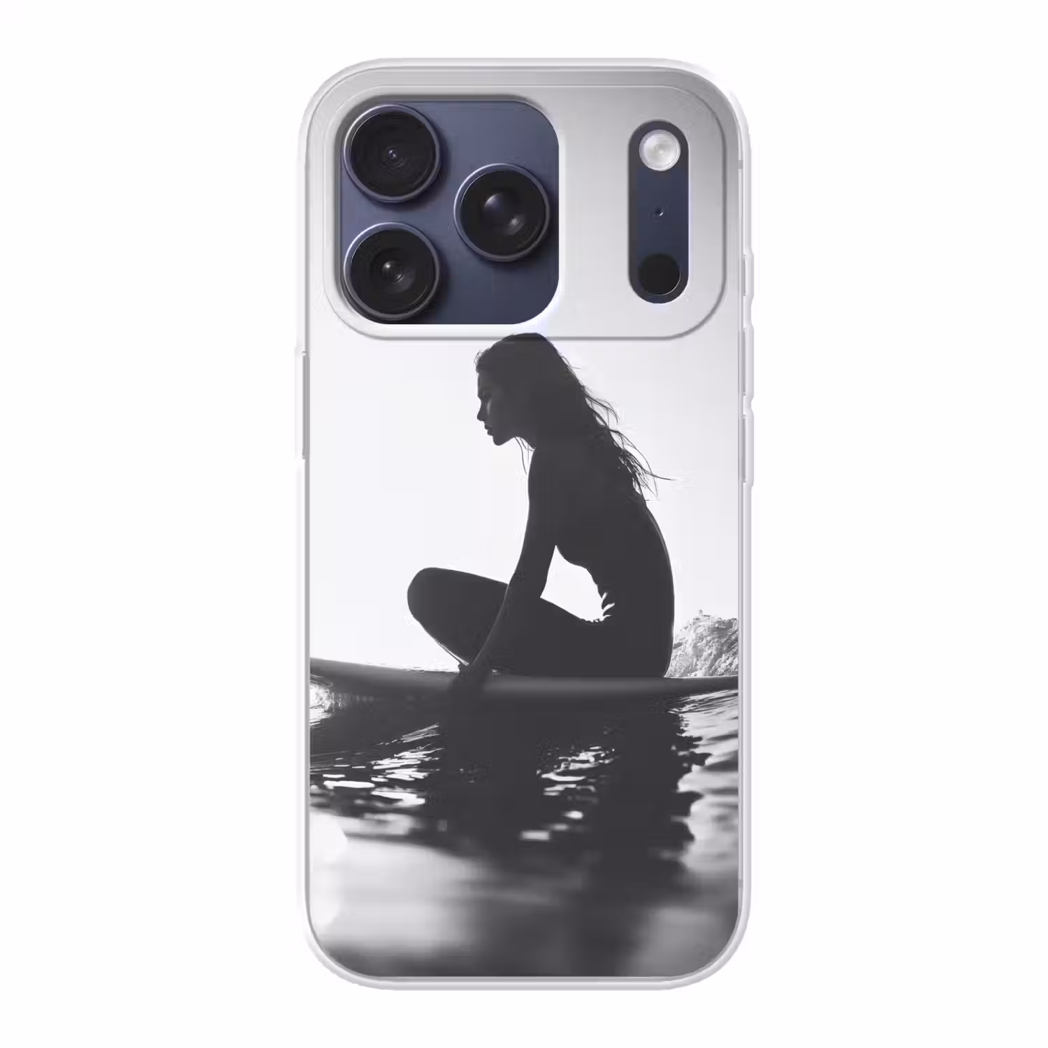 Silhouet - Vrouw - Surfplank - Water Telefoonhoesje iPhone 17 Pro klein -3d