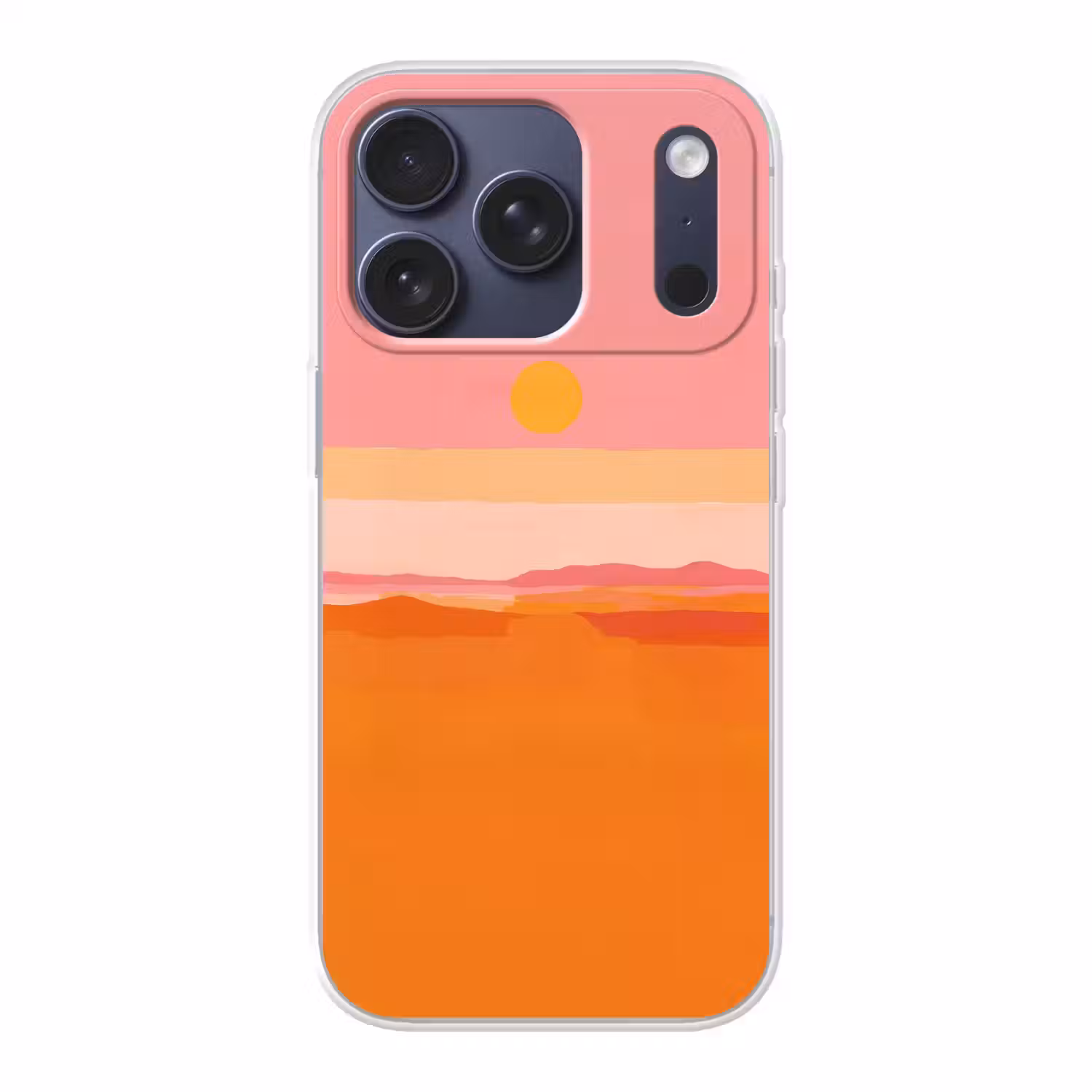 Zon - Abstract - Landschap - Oranje Telefoonhoesje iPhone 17 Pro klein -3d