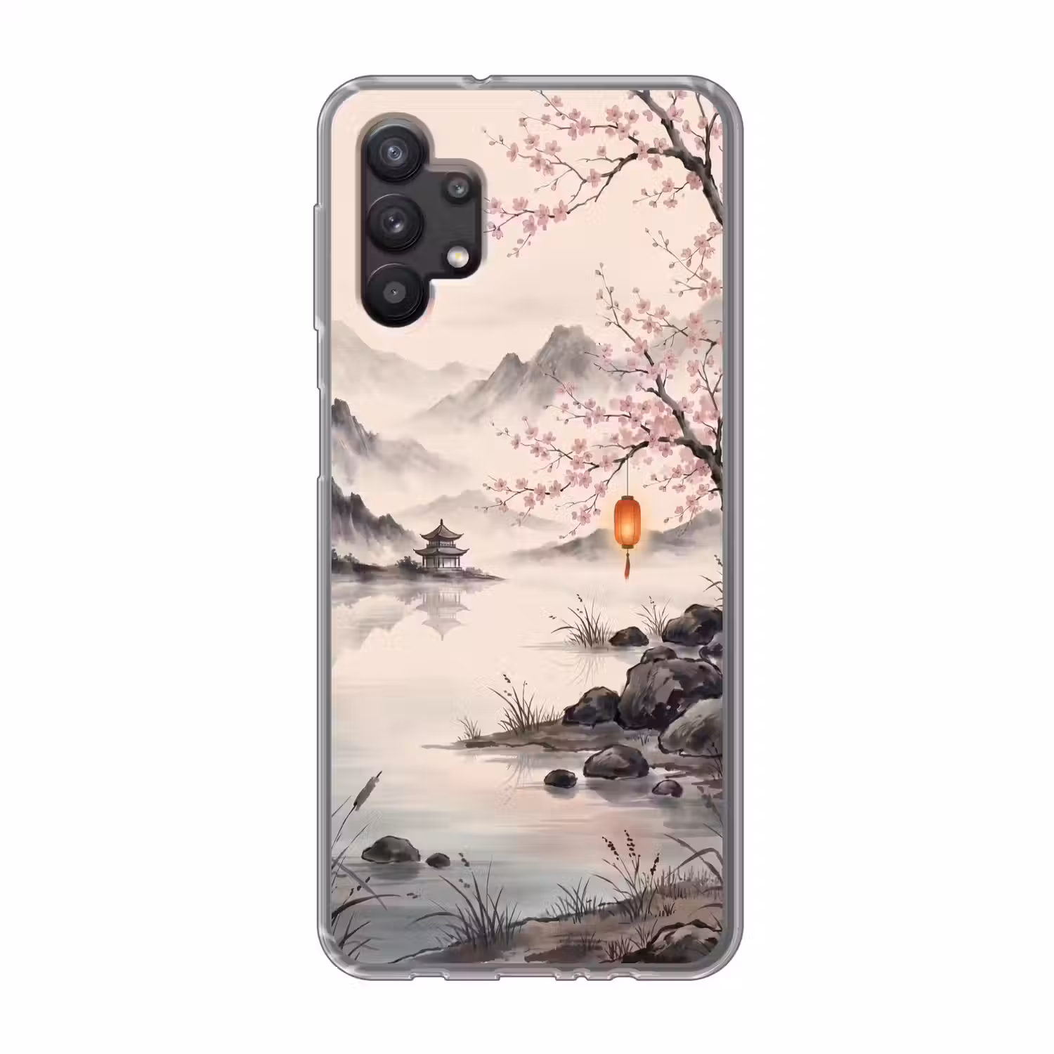Zon - Japans - Traditioneel Telefoonhoesje Samsung Galaxy A32 5G klein -3d