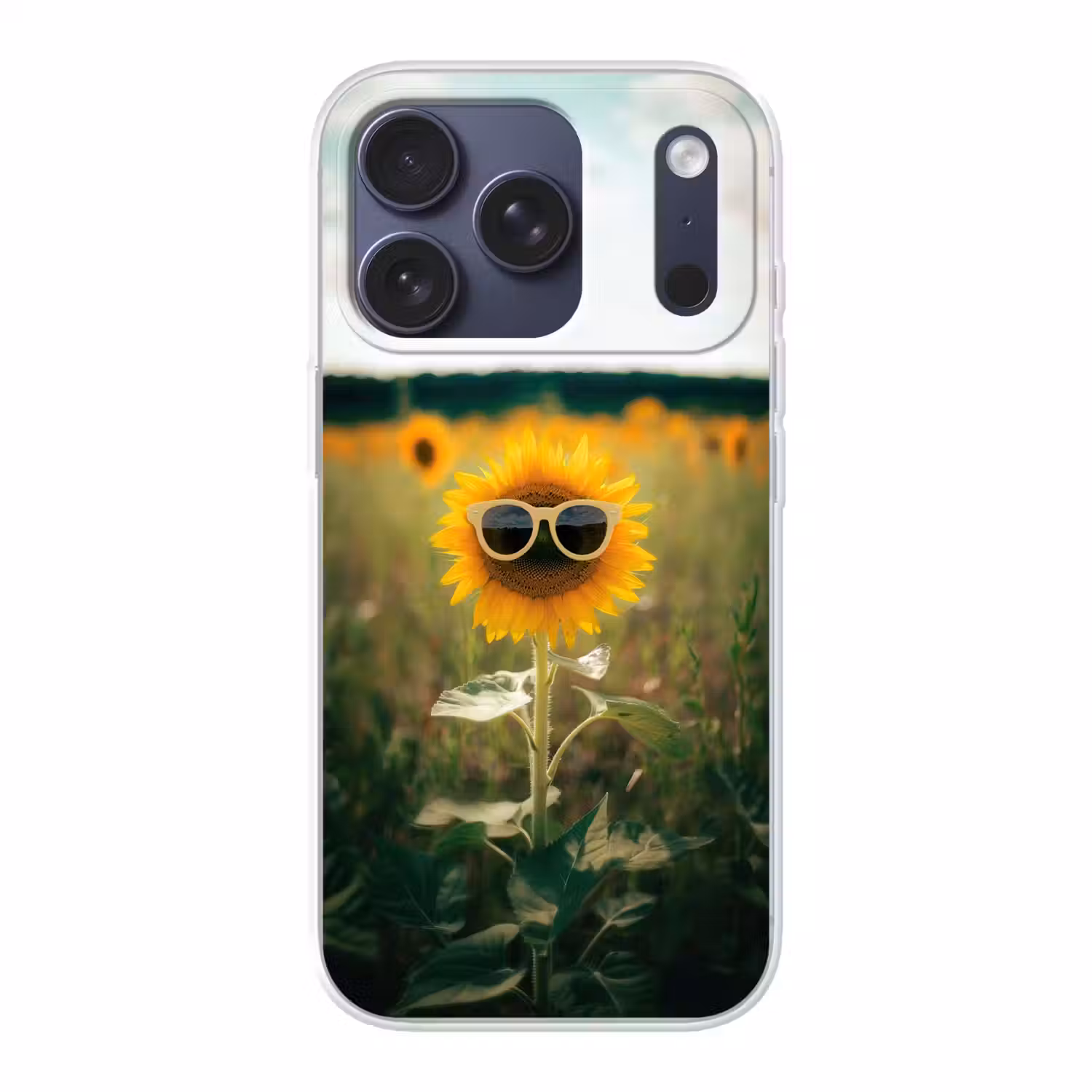 Zonnebloem - Veld - Zonnebril Telefoonhoesje iPhone 17 Pro klein -3d