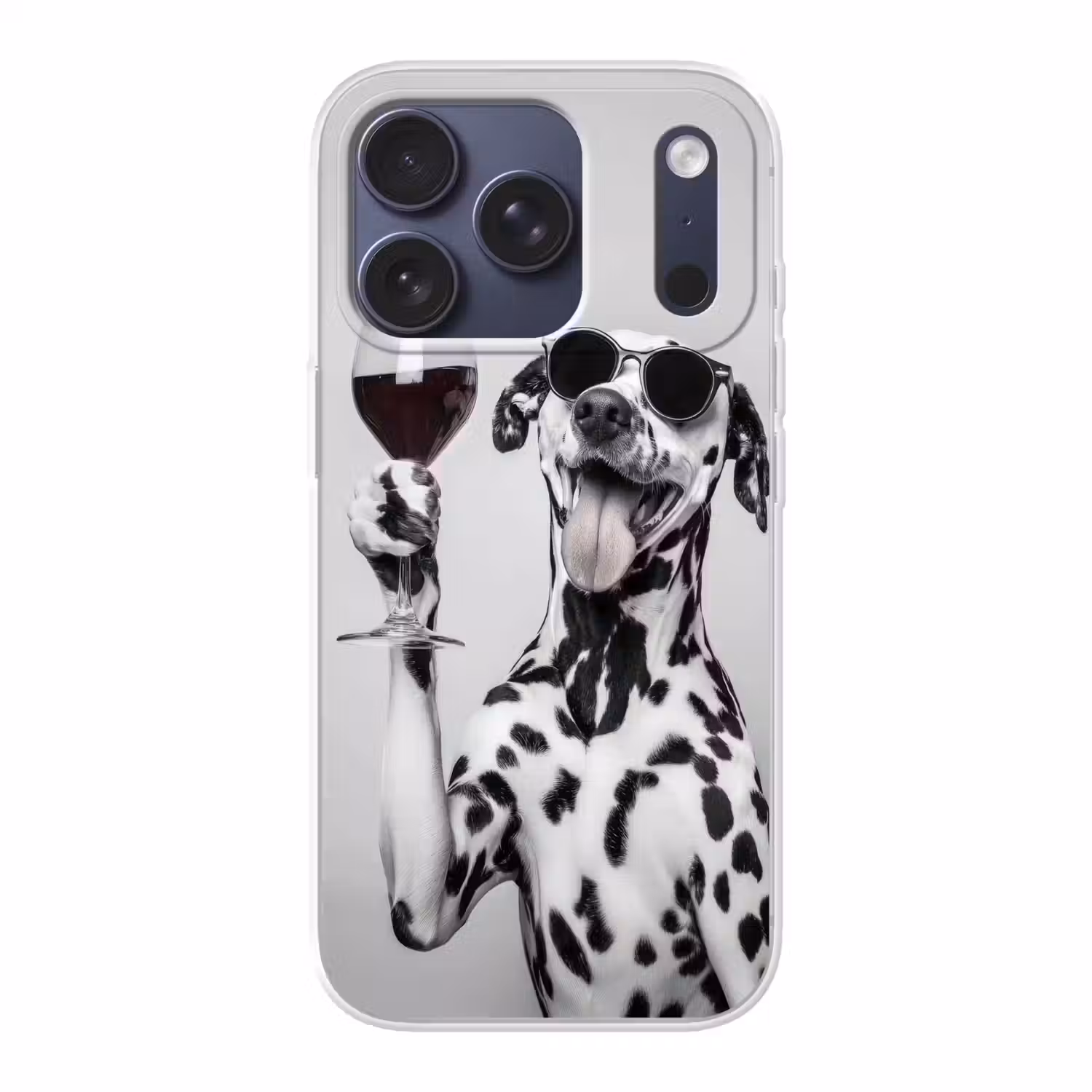 Zonnebril - Dalmatiër - Wijnglas - Tong Telefoonhoesje iPhone 17 Pro klein -3d