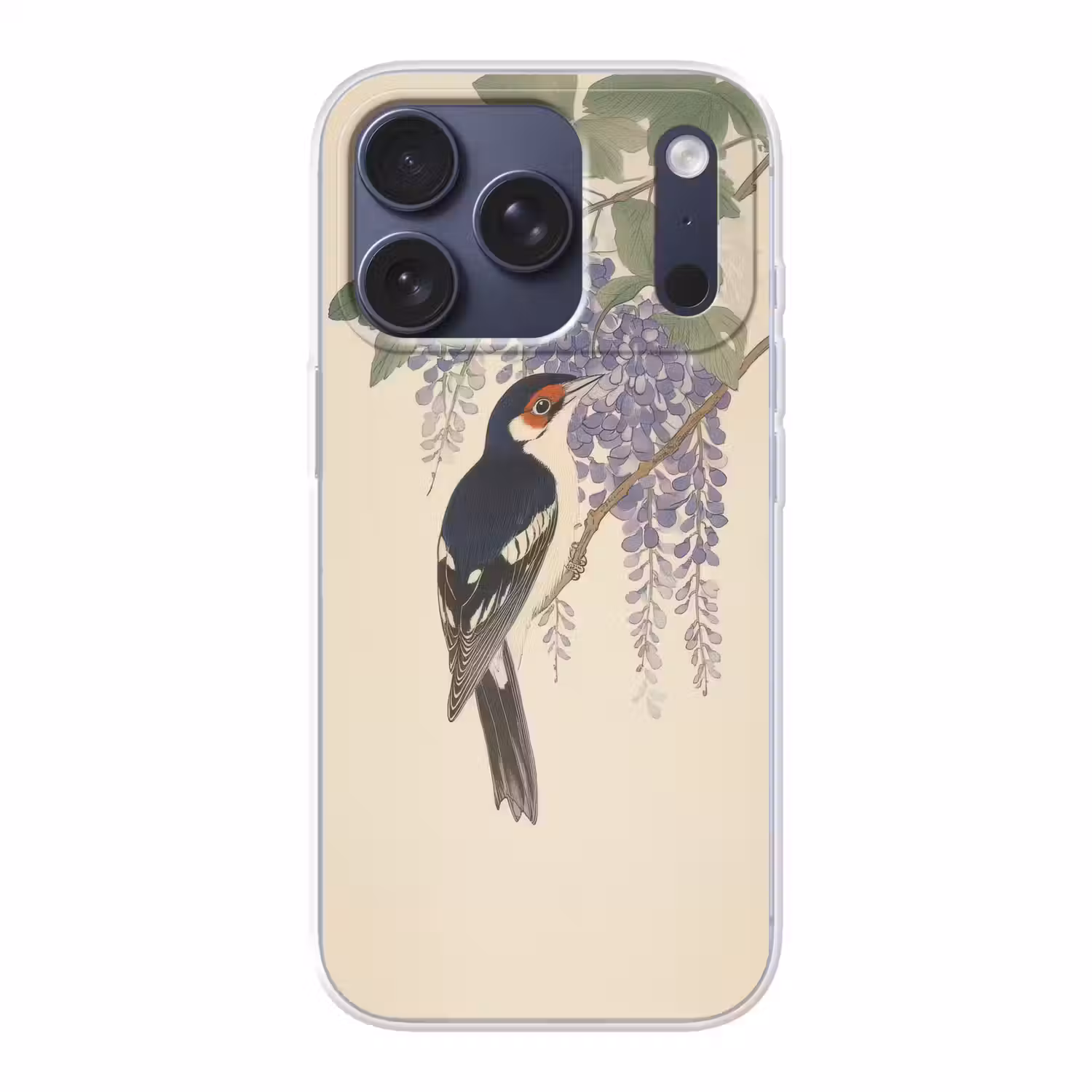 Specht - Bloemen - Paars Telefoonhoesje iPhone 17 Pro klein -3d