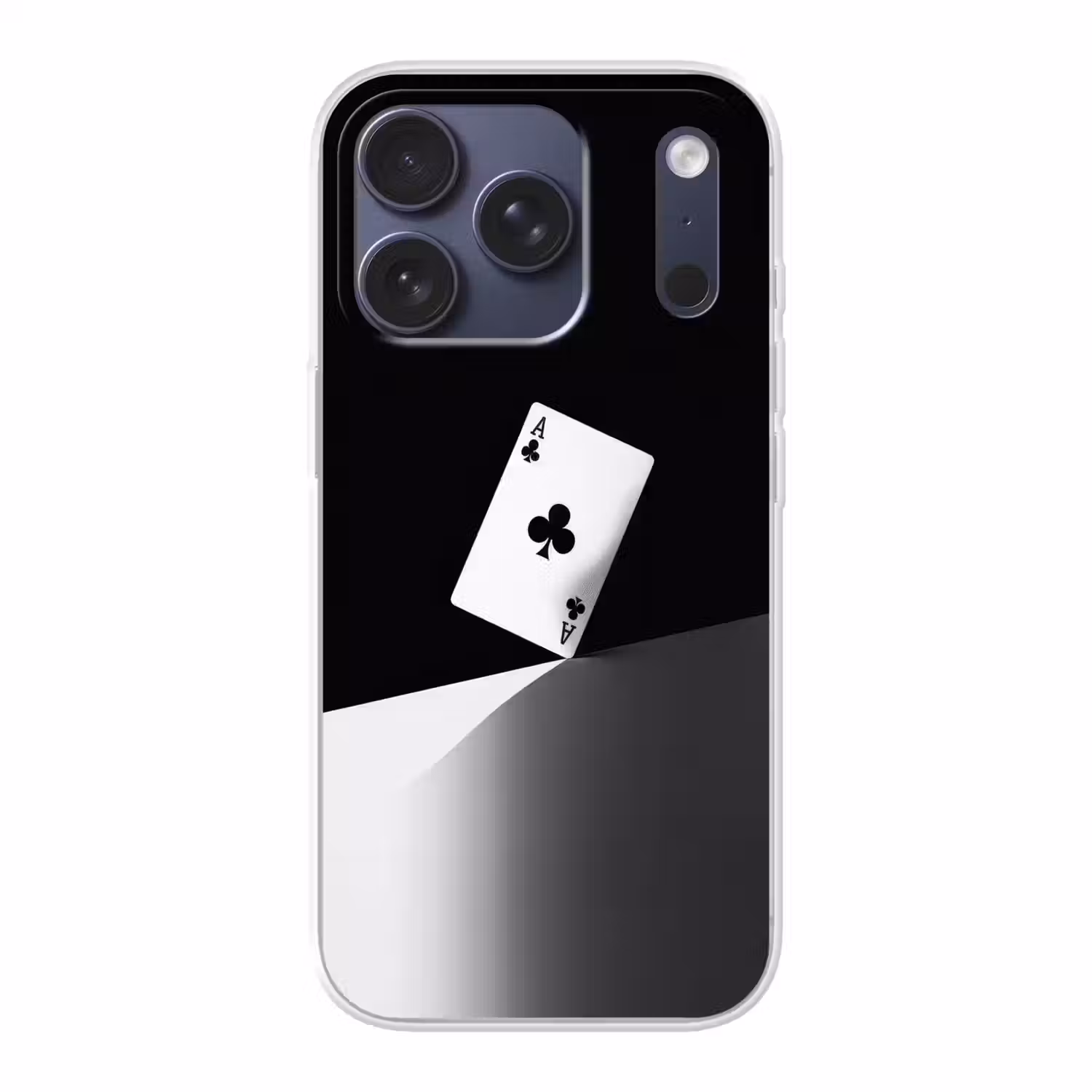Speelkaart - Klaver - Abstract - Zwart Telefoonhoesje iPhone 17 Pro klein -3d