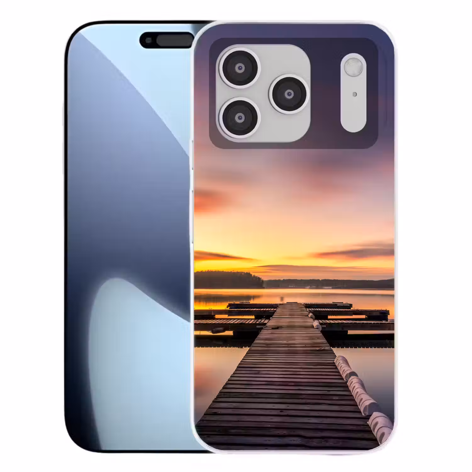 Steiger - Zonsondergang - Water - Zee - Reflectie Telefoonhoesje iPhone 17 Pro klein -3d