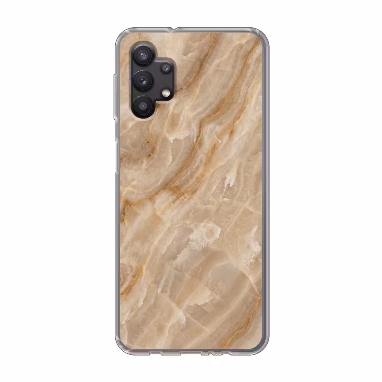 Steen - Ader - Natuur - Modern - Beige Telefoonhoesje Samsung Galaxy A32 5G klein -3d