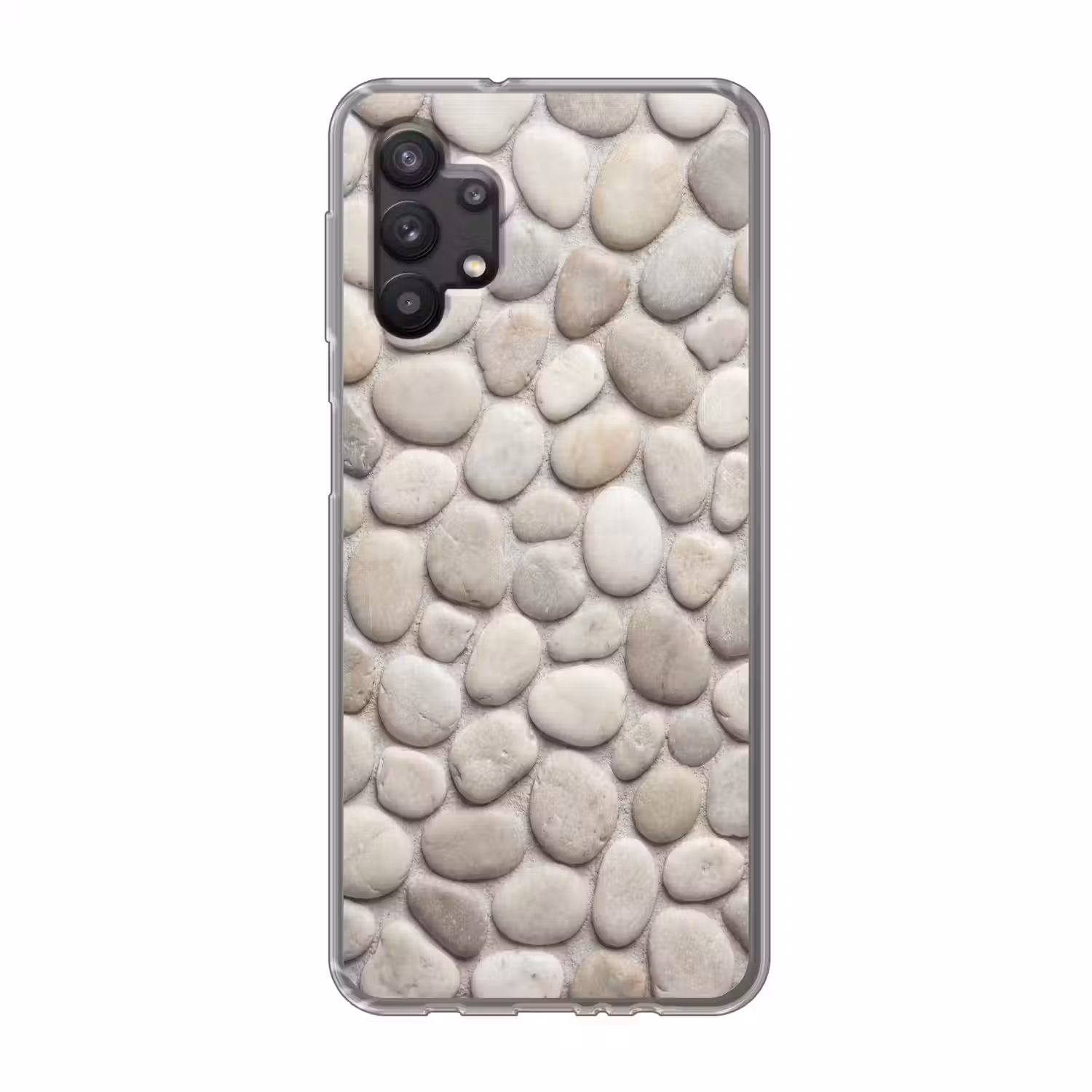 Steen - Kiezel - Natuur - Minimalistisch - Beige Telefoonhoesje Samsung Galaxy A32 5G klein -3d