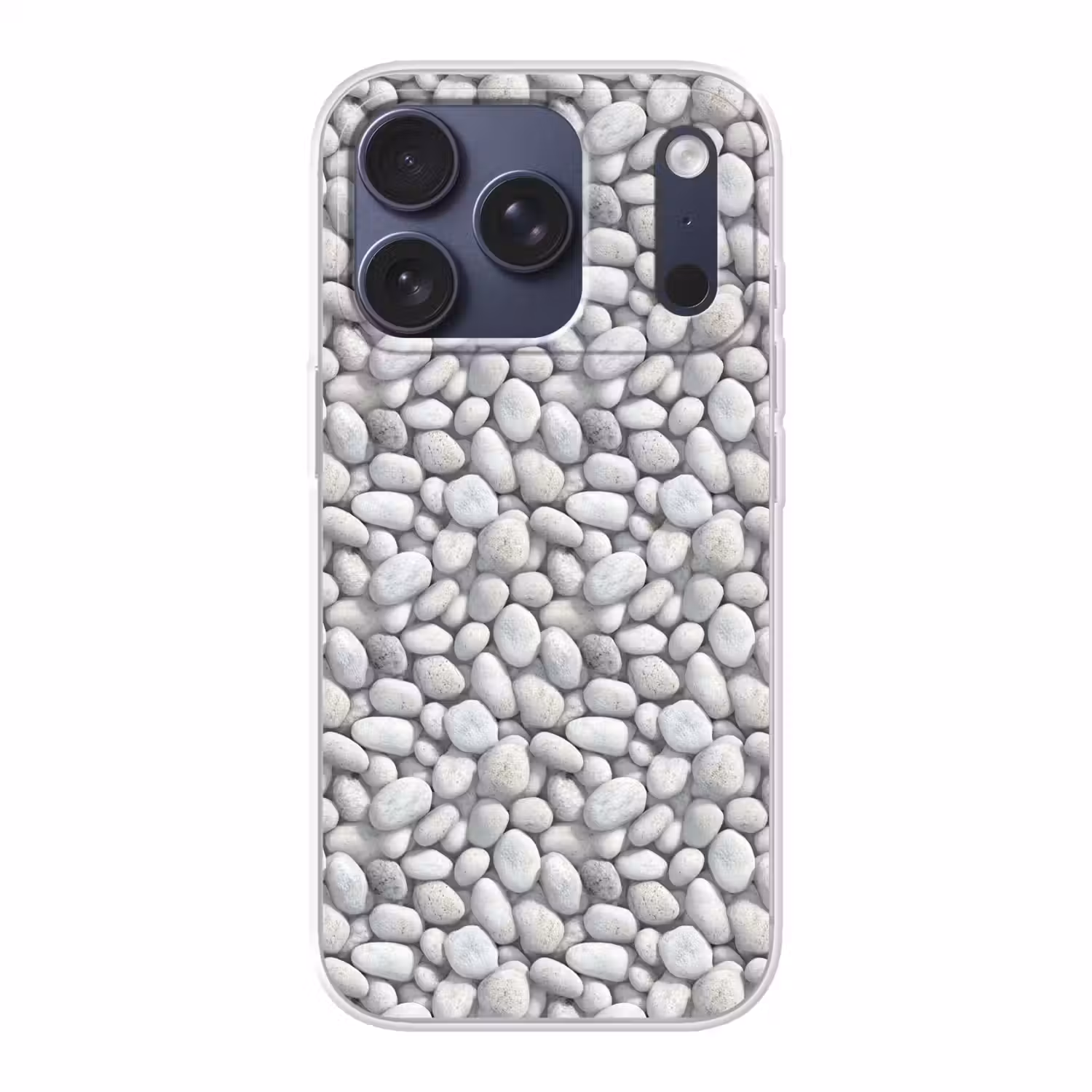 Steentjes - Grijs - Ovaal Telefoonhoesje iPhone 17 Pro klein 878 -3d