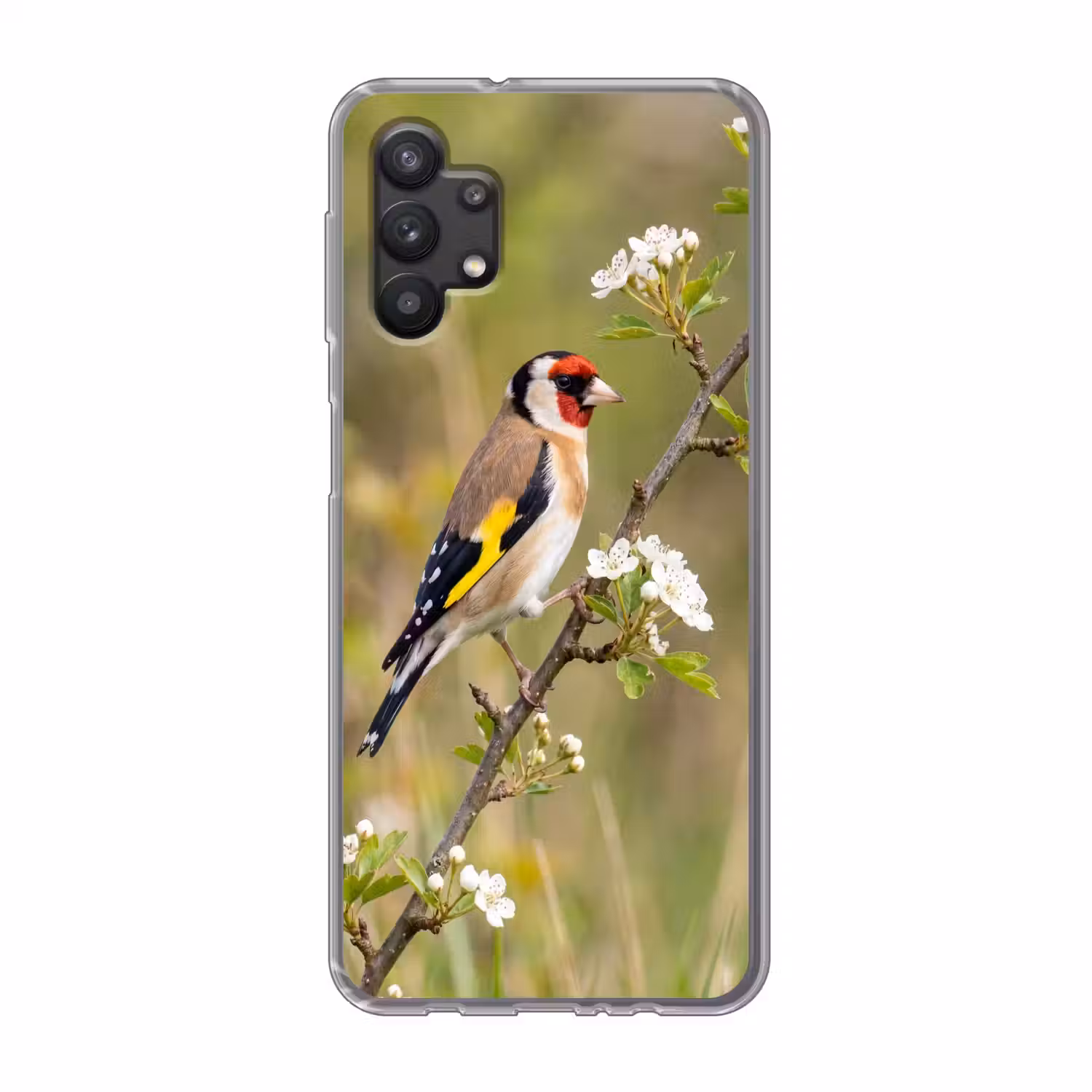 Putter - Bloesem - Lente - Natuur - Kleurrijk Telefoonhoesje Samsung Galaxy A32 5G klein -3d