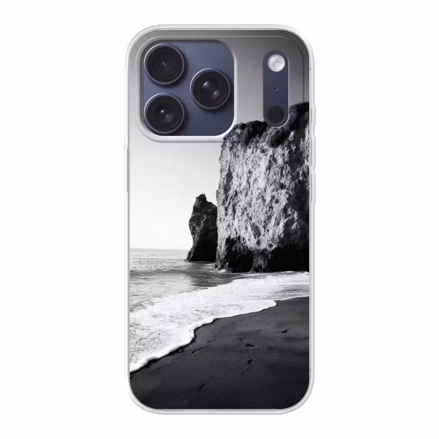 Strand - Klif - Golven - Voetstappen Telefoonhoesje iPhone 17 Pro klein -3d