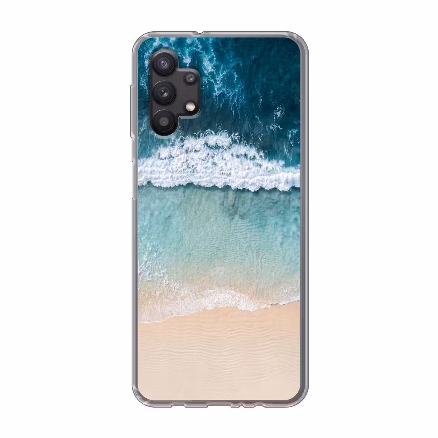 Strand - Zee - Golven - Natuur - Blauw Telefoonhoesje Samsung Galaxy A32 5G klein -3d