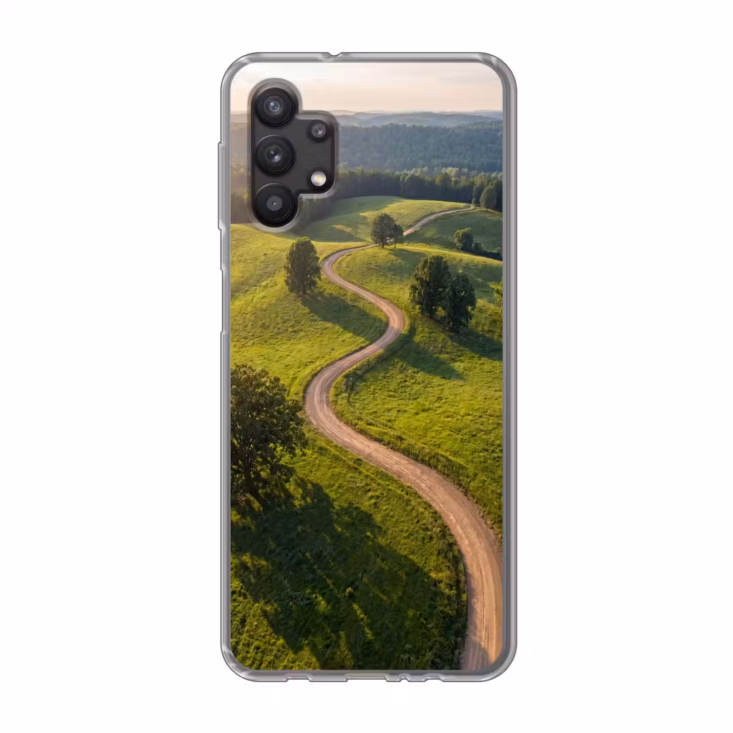 Weg - Weide - Natuur - Groen Telefoonhoesje Samsung Galaxy A32 5G klein -3d