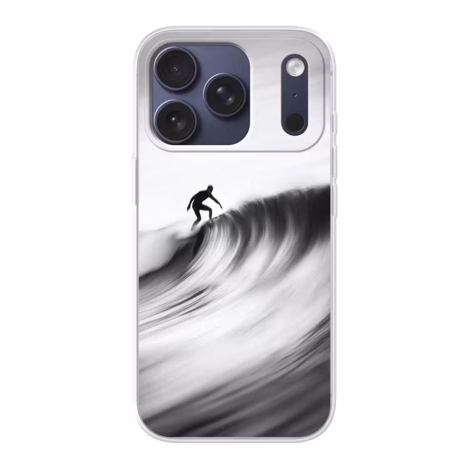 Surfer - Golf - Vervaagd - Zwart Telefoonhoesje iPhone 17 Pro klein -3d