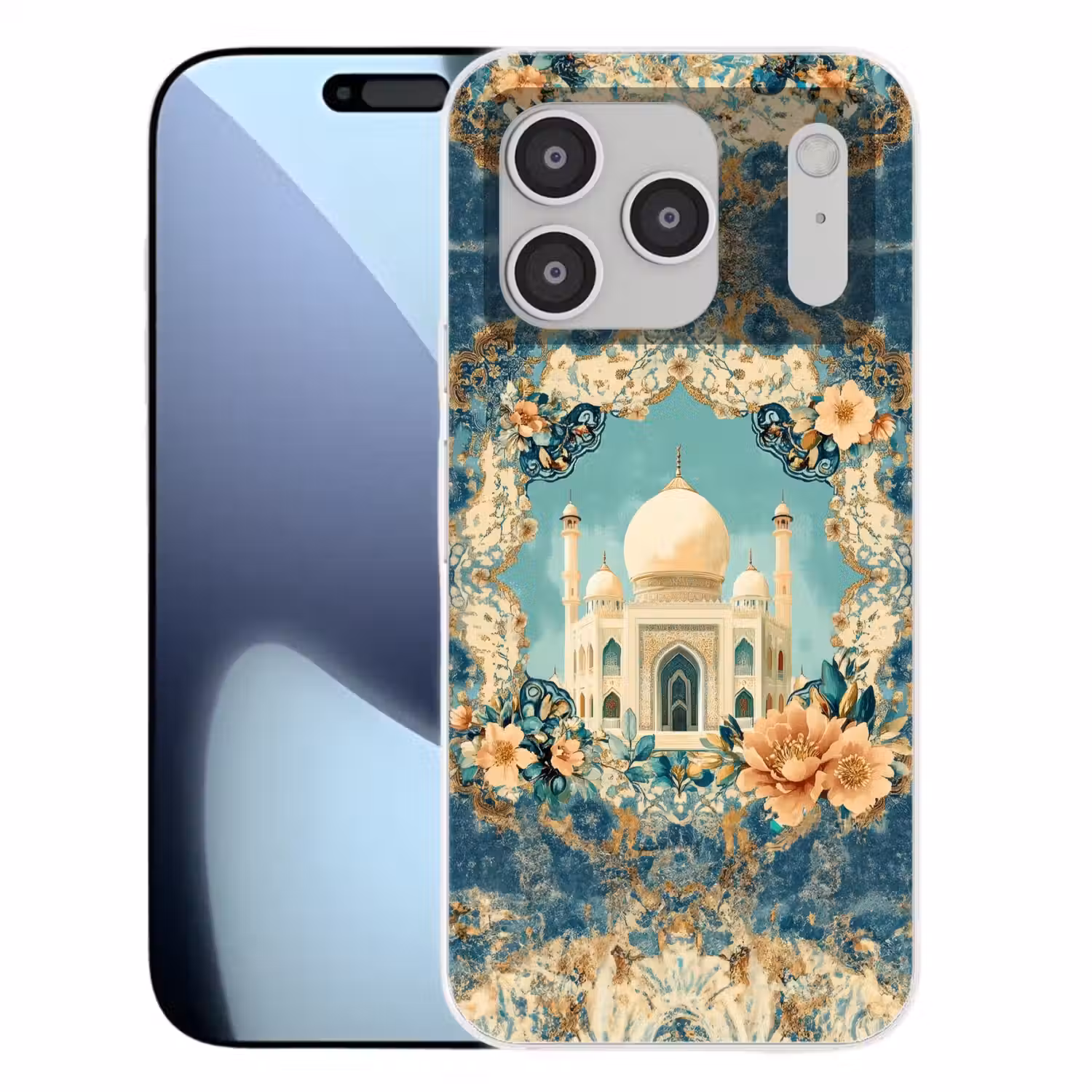 Taj Mahal - Ramadan - Bloemen - Islamitische Telefoonhoesje iPhone 17 Pro klein -3d