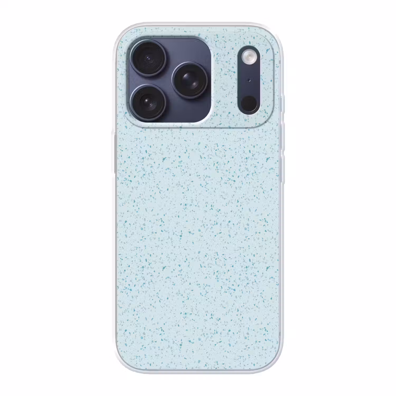 Terrazzo - Patroon - Kleurrijk - Baby Blauw Telefoonhoesje iPhone 17 Pro klein 878 -3d