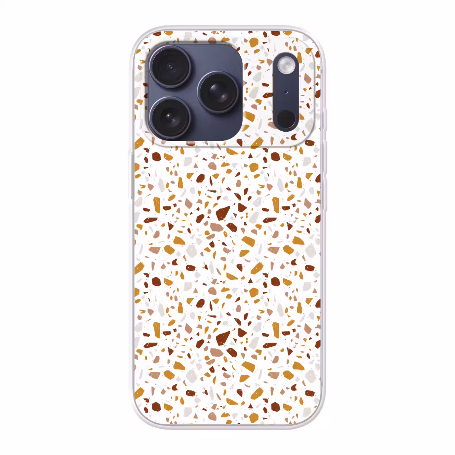 Terrazzo - Patroon - Wit - Urban Telefoonhoesje iPhone 17 Pro klein 878 -3d