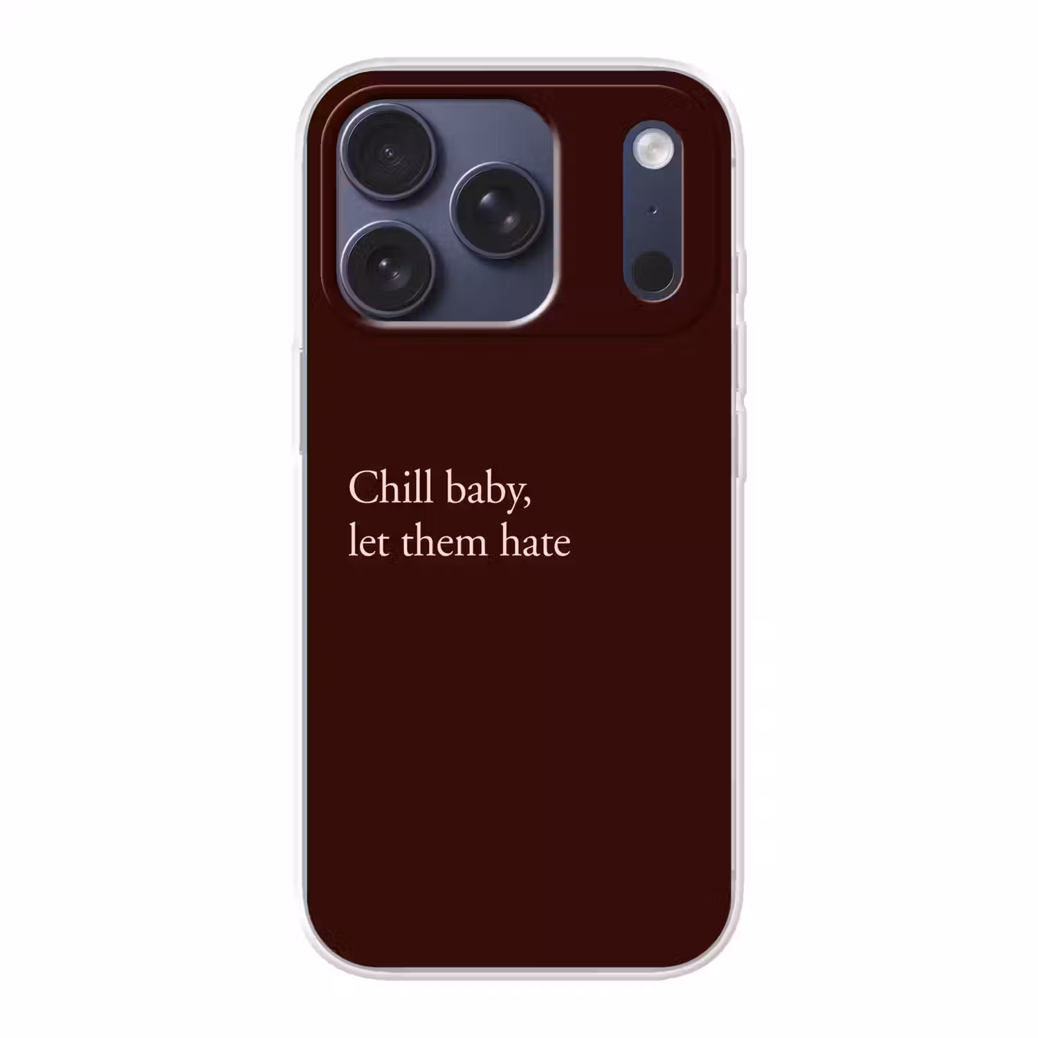Tekst - Rood - Minimalistisch Telefoonhoesje iPhone 17 Pro klein -3d