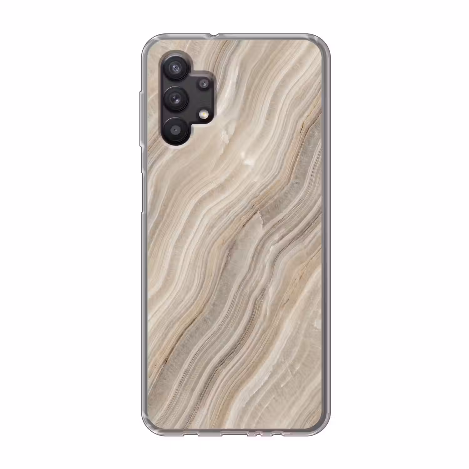Textuur - Golvend - Abstract - Modern - Beige Telefoonhoesje Samsung Galaxy A32 5G klein -3d