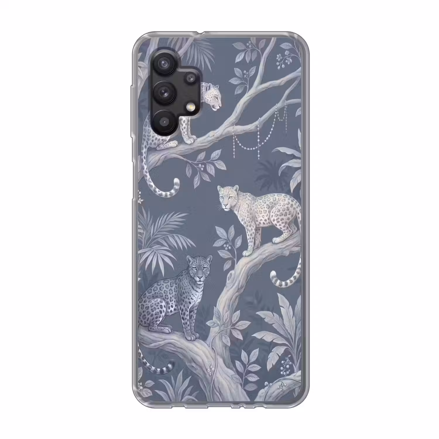 Dieren - Jungle - Illustratie - Bomen - Blauw Telefoonhoesje Samsung Galaxy A32 5G klein -3d