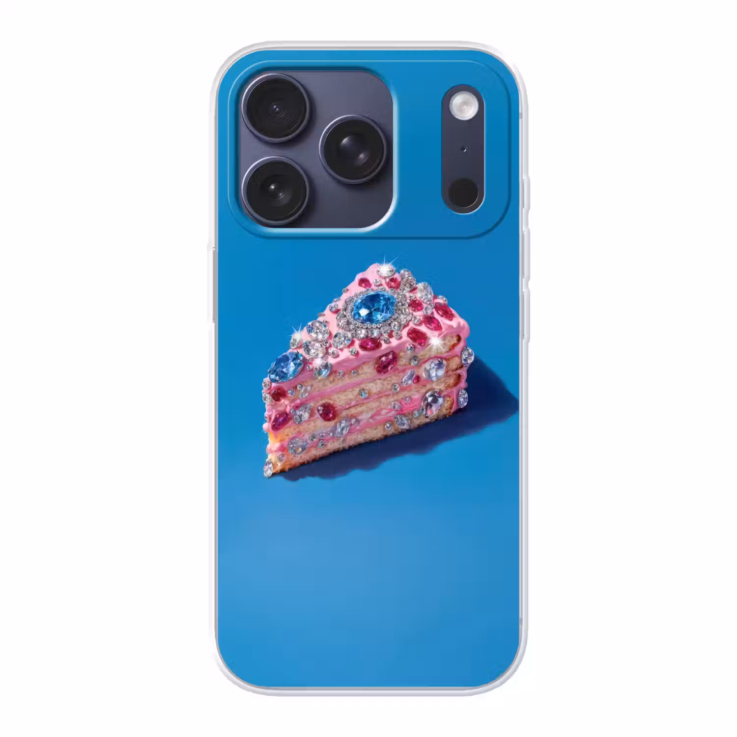 Taart - Edelstenen - Glitters - Roze Telefoonhoesje iPhone 17 Pro klein -3d
