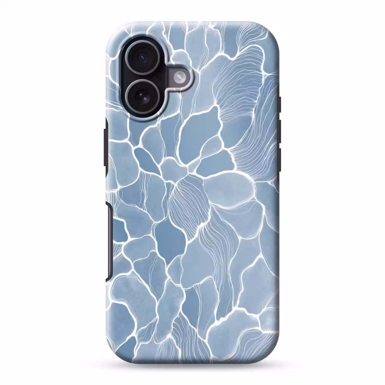 Abstract - Blauw - Bladeren Toughcase MagSafe Apple iPhone 17 klein -3d