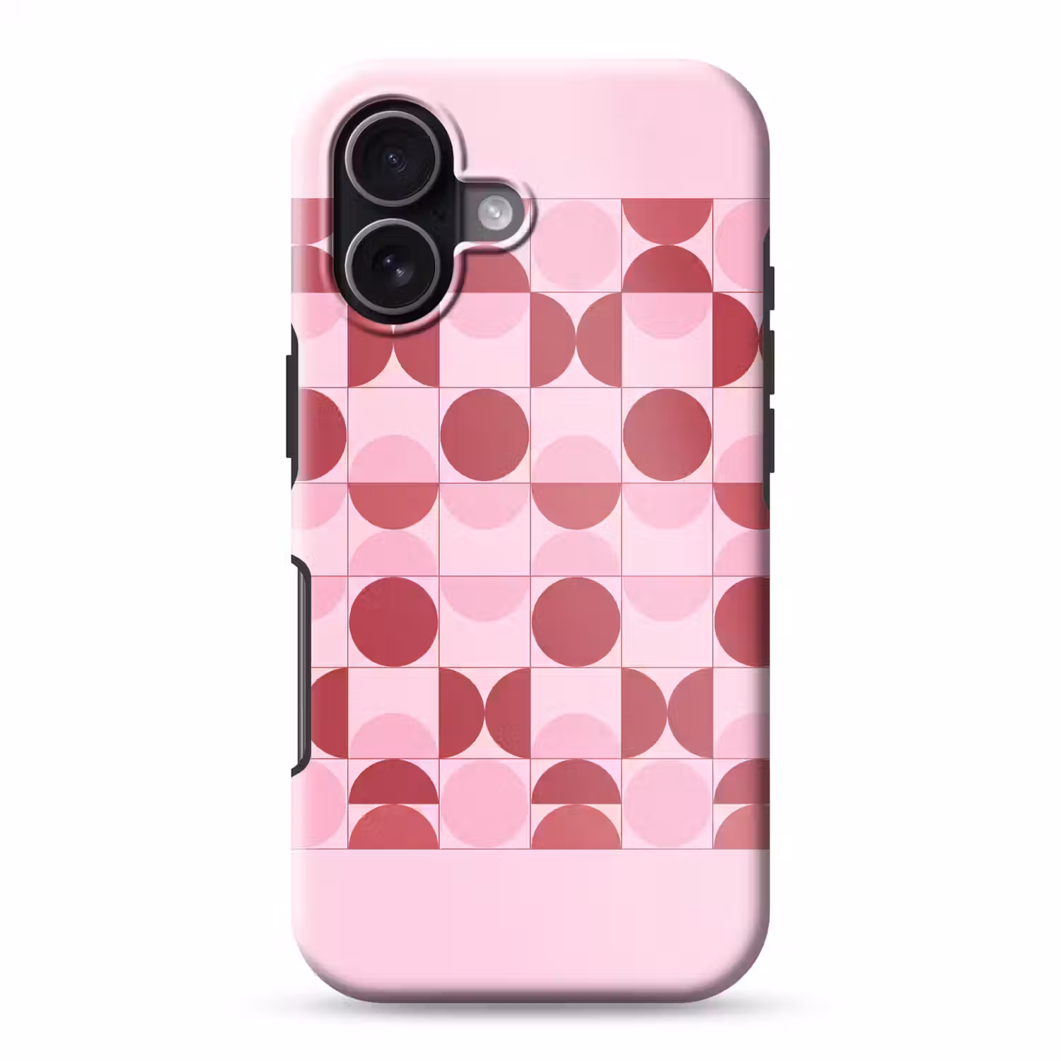 Abstract - Geometrisch - Cirkels - Roze - Modern Toughcase MagSafe Apple iPhone 17 klein -3d