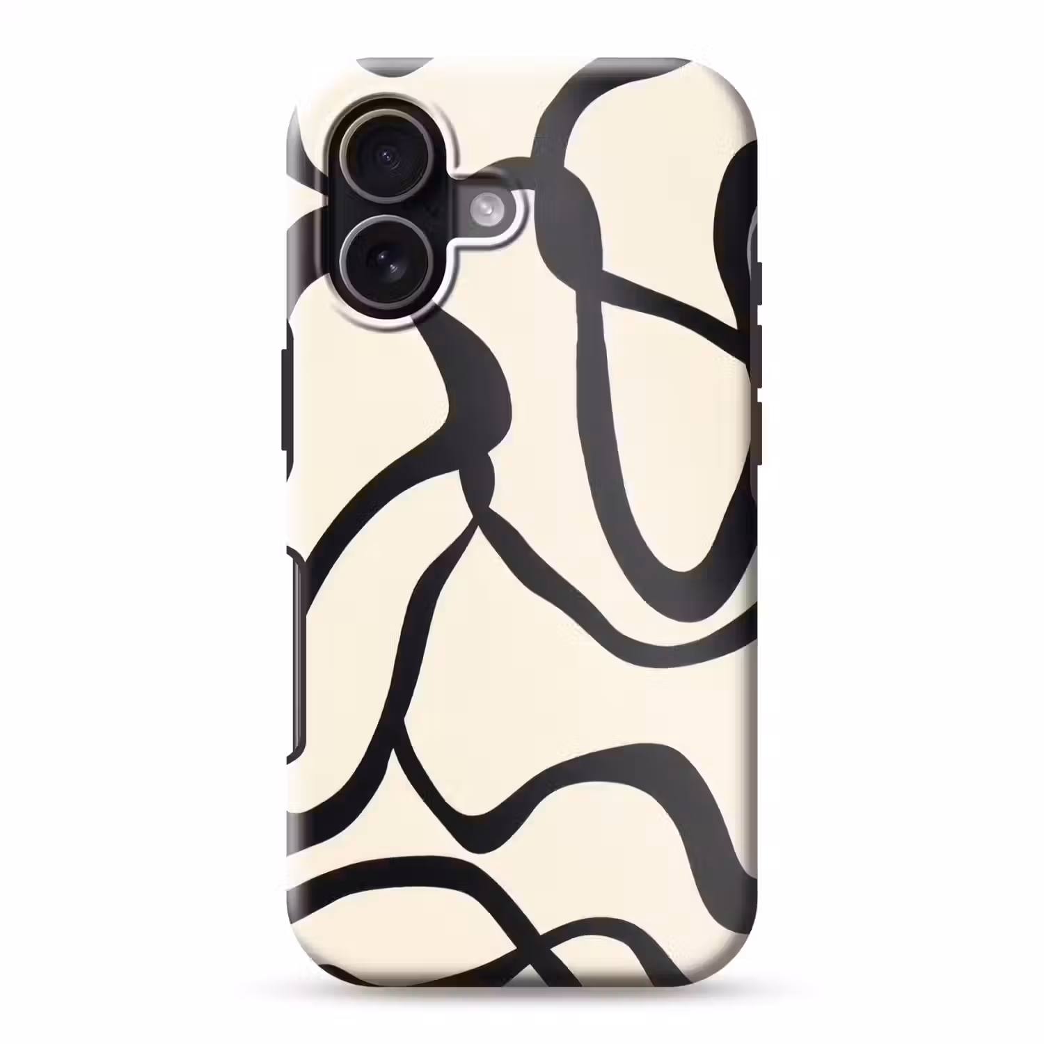 Abstract - Lijnen - Modern - Beige Toughcase MagSafe Apple iPhone 17 klein -3d