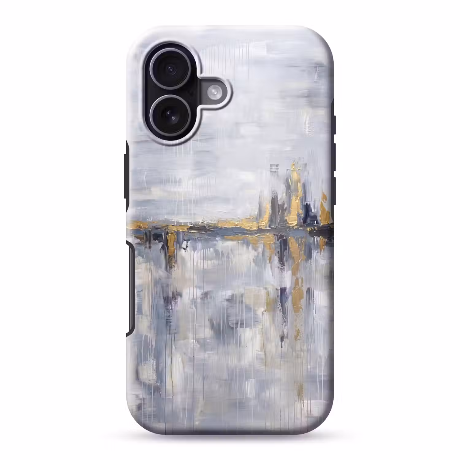 Abstract - Structuur - Goud - Grijs - Modern Toughcase MagSafe Apple iPhone 17 klein -3d