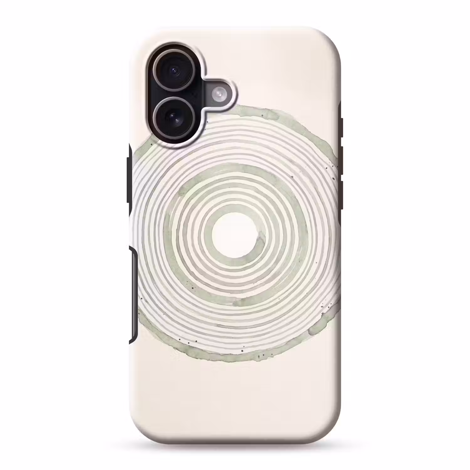 Abstractie - Cirkels - Waterverf - Groen - Modern Toughcase MagSafe Apple iPhone 17 klein -3d