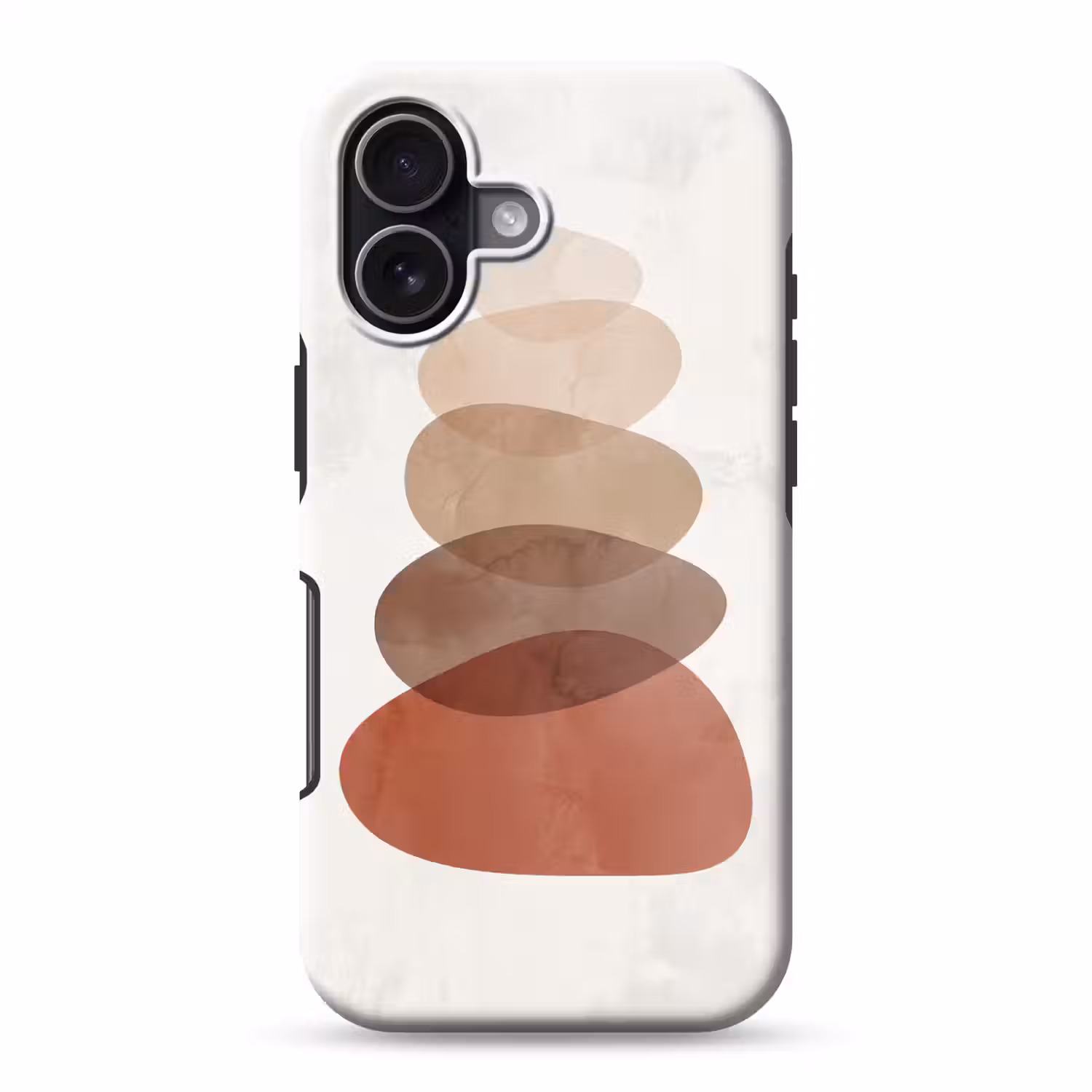 Abstractie - Gestapeld - Balans - Modern - Aardetinten Toughcase MagSafe Apple iPhone 17 klein -3d