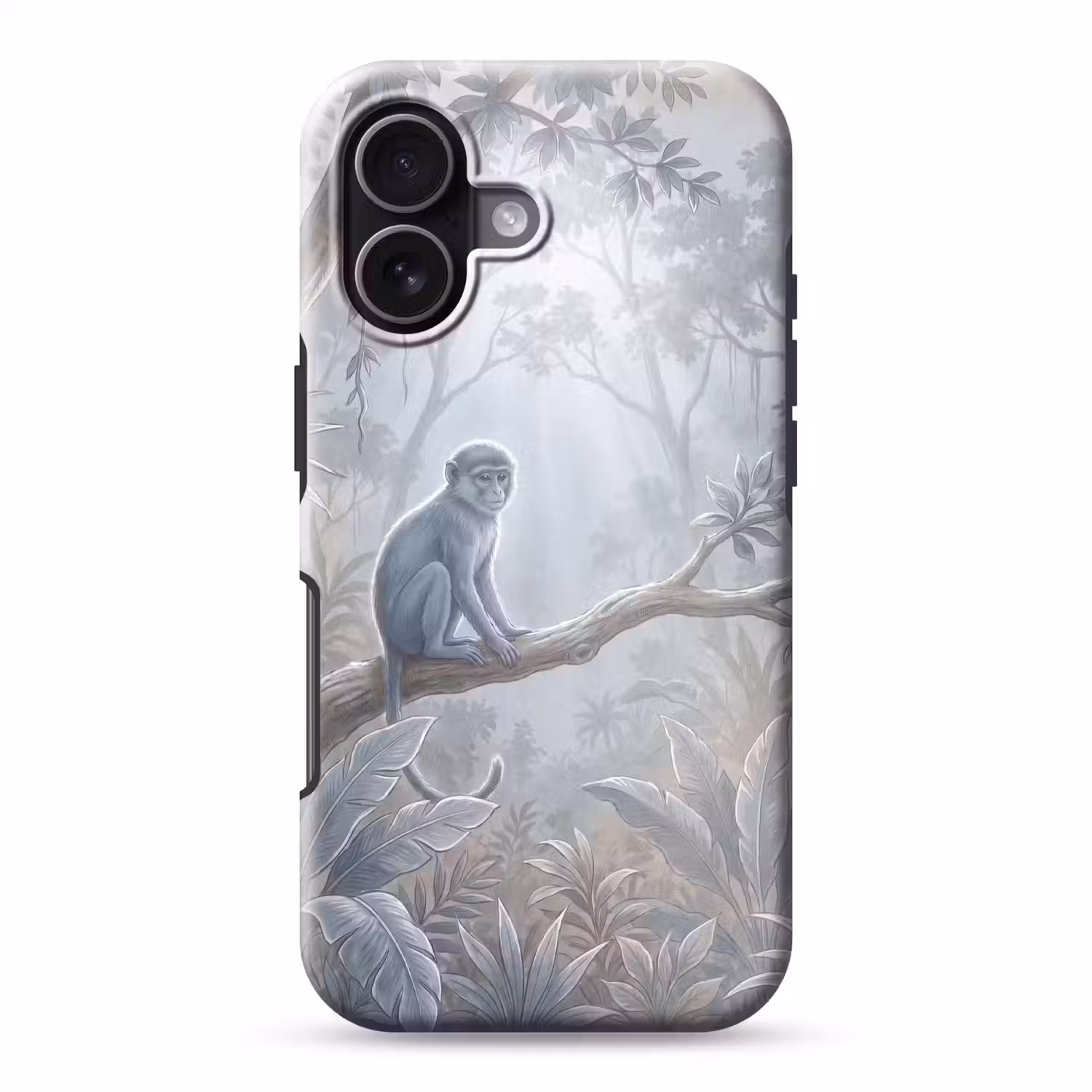 Aap - Boom - Jungle - Natuur - Grijs Toughcase MagSafe Apple iPhone 17 klein -3d