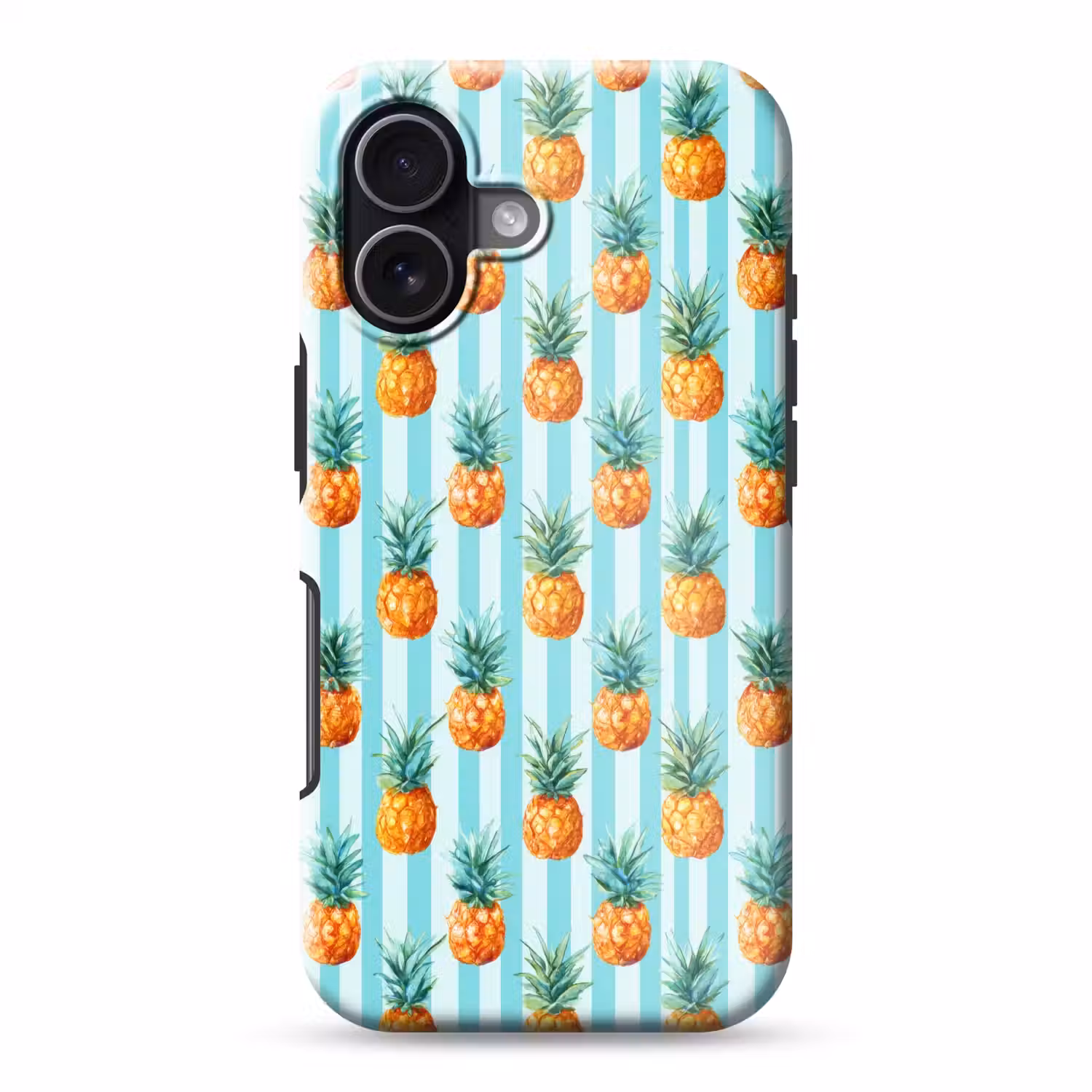 Ananas - Strepen - Groen Toughcase MagSafe Apple iPhone 17 klein 1017 -3d