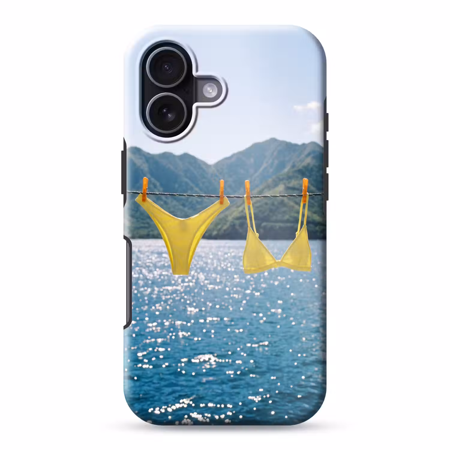 Badmode - Bikini - Zee - Bergen - Geel Toughcase MagSafe Apple iPhone 17 klein -3d
