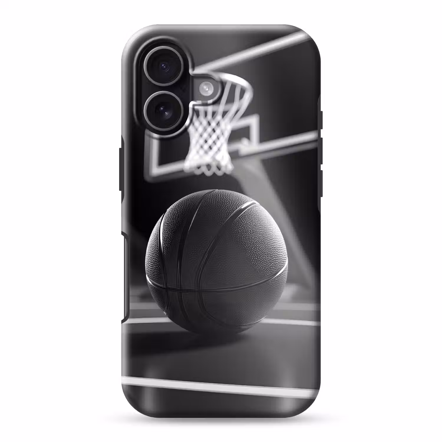 Basketbal - Basketbalveld - Lichtlijnen Toughcase MagSafe Apple iPhone 17 klein -3d