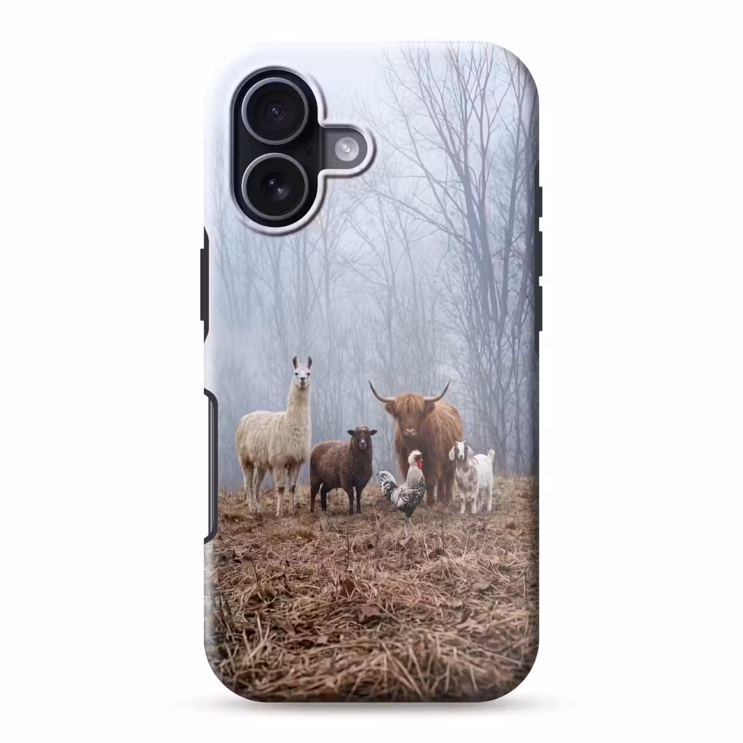 Boerderijdieren - Groep - Mist - Natuur - Rustiek Toughcase MagSafe Apple iPhone 17 klein -3d