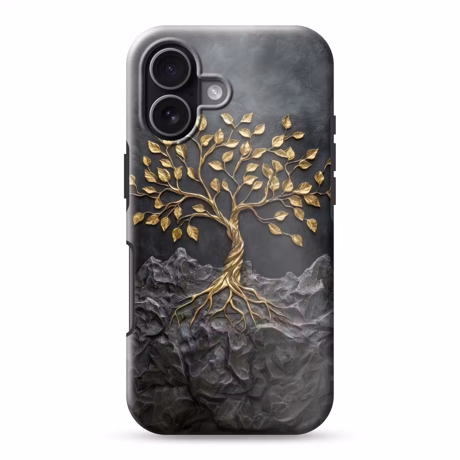 Bladeren - Goud - Boom - Rots Toughcase MagSafe Apple iPhone 17 klein -3d
