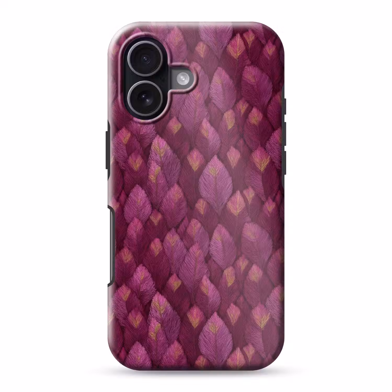 Bladeren - Patroon - Burgundy Toughcase MagSafe Apple iPhone 17 klein 1017 -3d