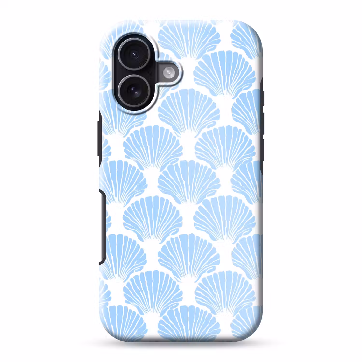 Blauw - Wit - Schelpen - Grafisch - Structuur Toughcase MagSafe Apple iPhone 17 klein 1017 -3d