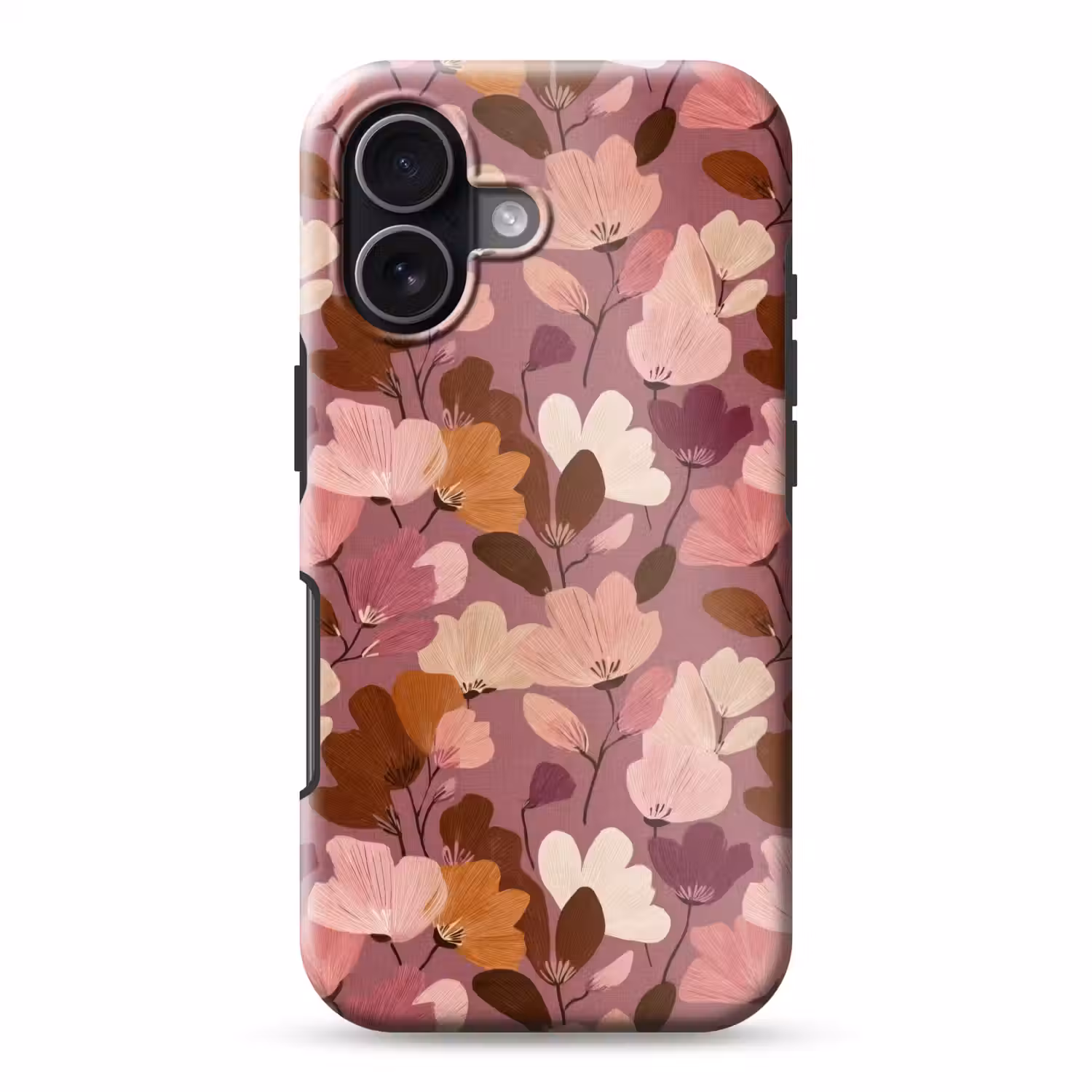 Bloem - Patroon - Roze Toughcase MagSafe Apple iPhone 17 klein 1017 -3d