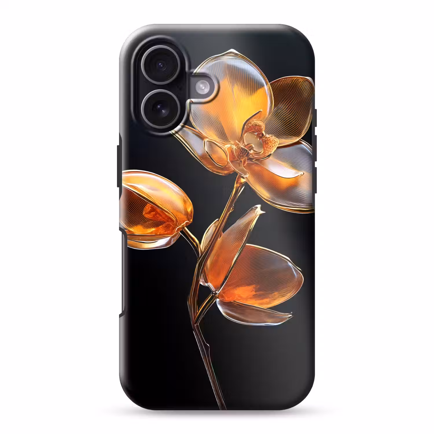 Bloem - Orchidee - Oranje Toughcase MagSafe Apple iPhone 17 klein -3d