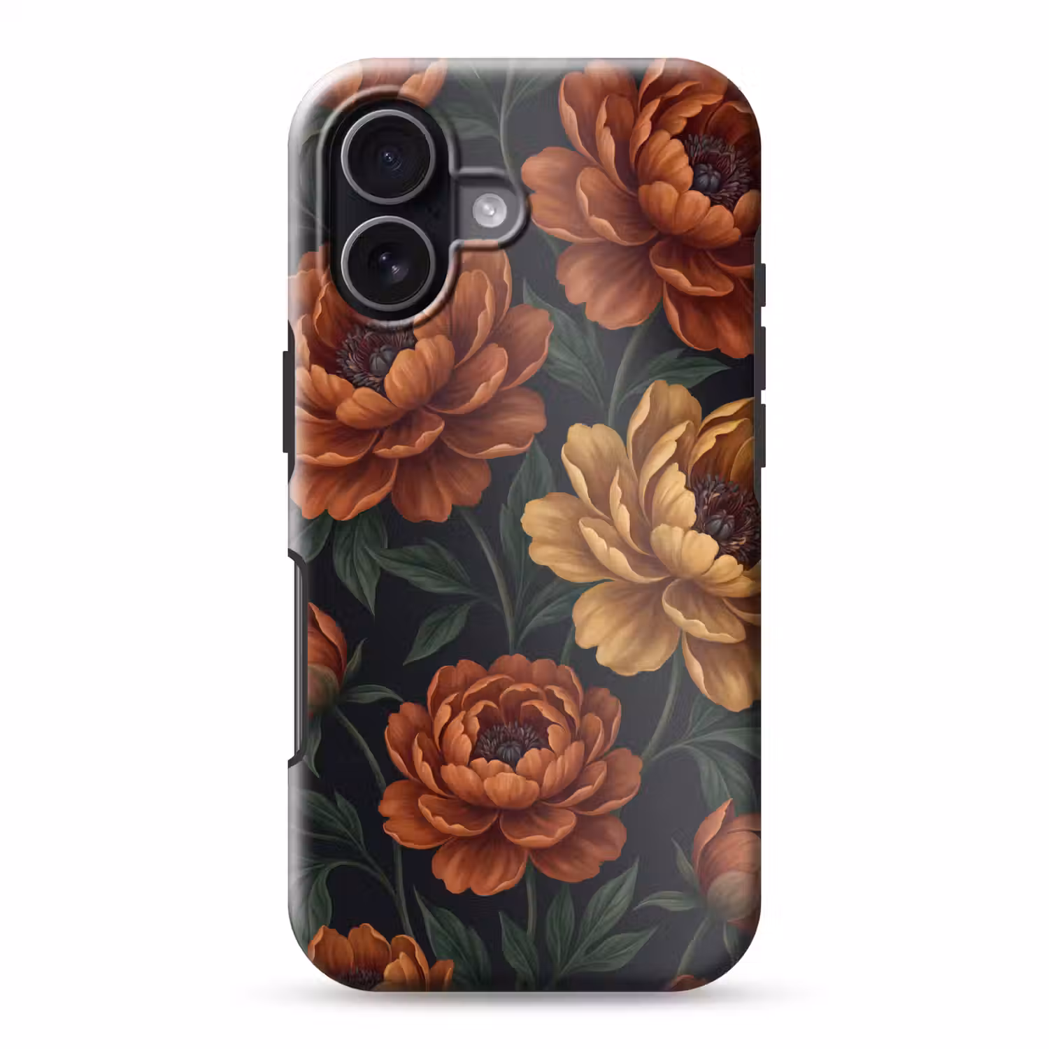 Bloemen - Bladeren - Natuur - Modern - Oranje Toughcase MagSafe Apple iPhone 17 klein -3d