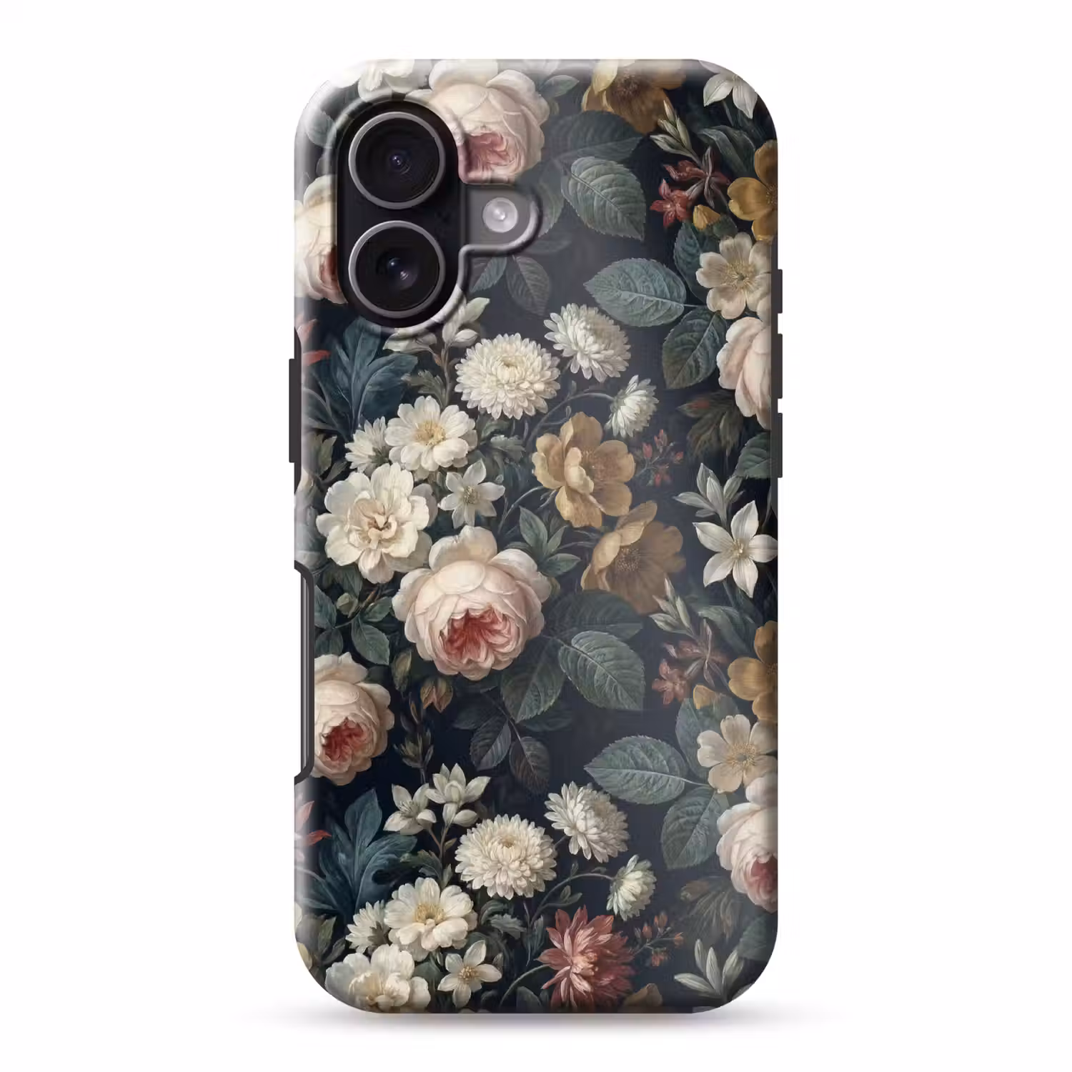 Bloemen - Boeket - Botanisch - Vintage - Donkere achtergrond Toughcase MagSafe Apple iPhone 17 klein -3d